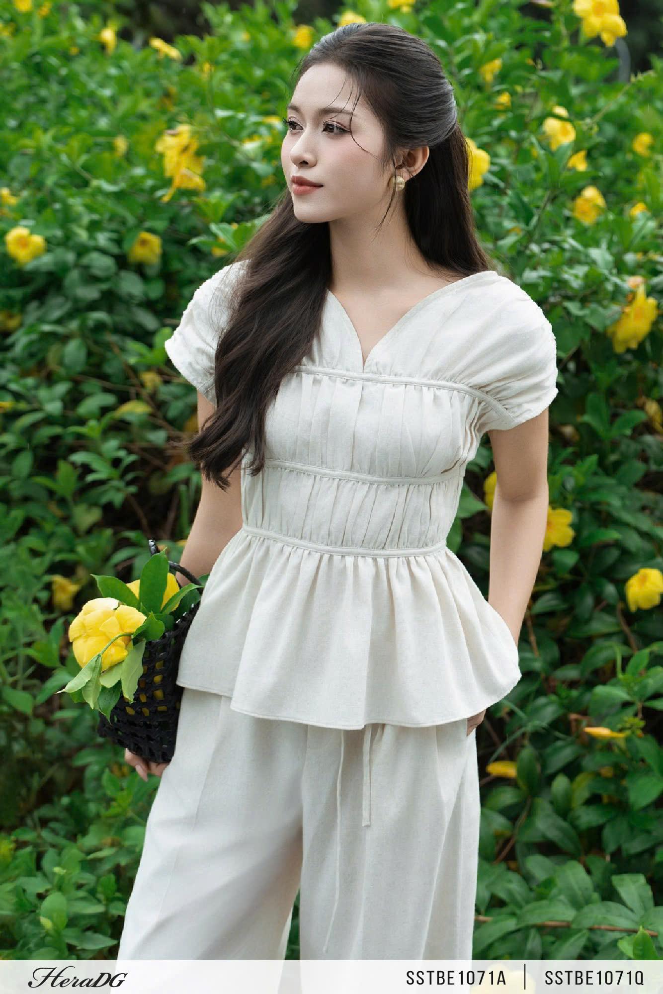 Áo kiểu nhún tầng