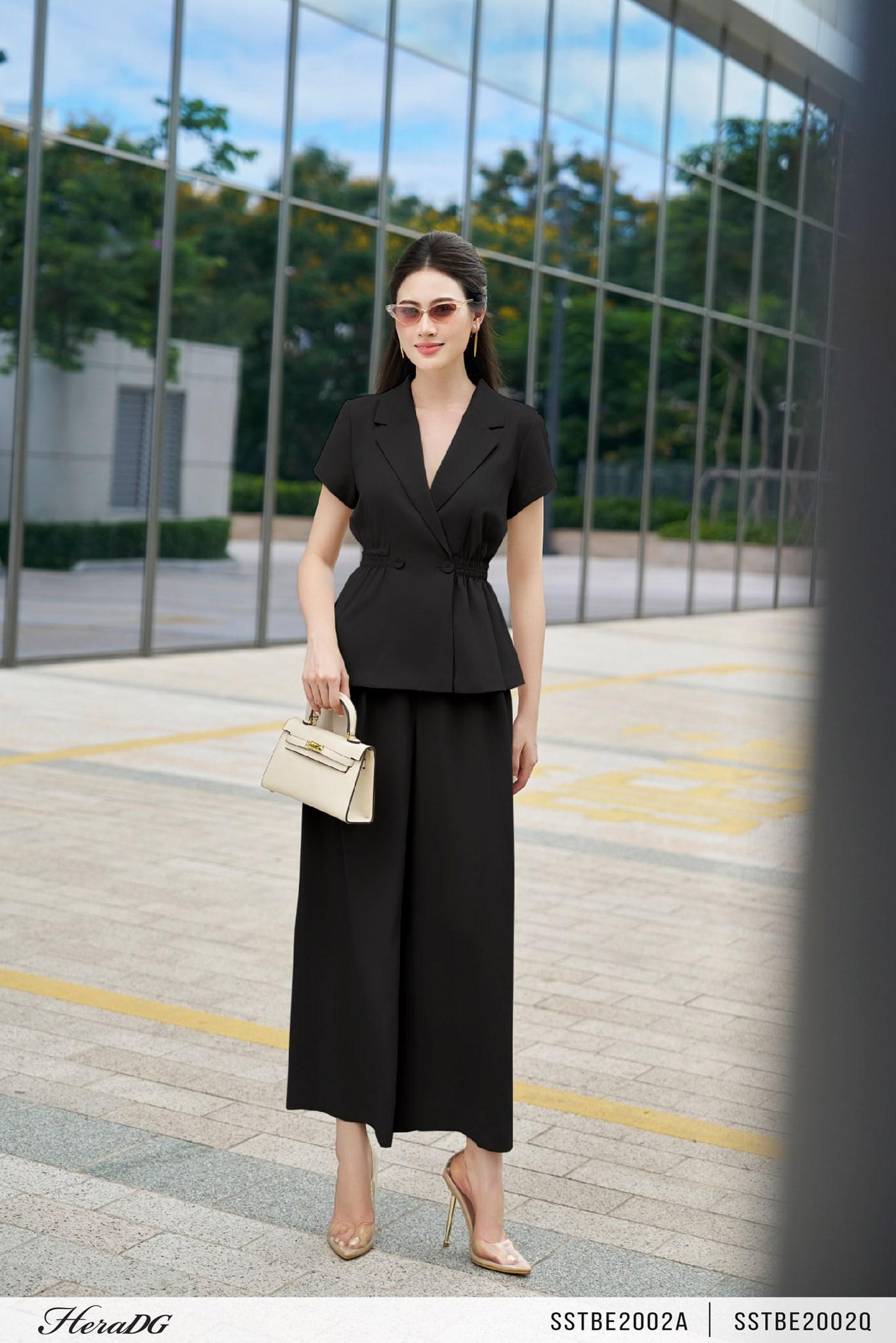 Áo peplum cổ vest