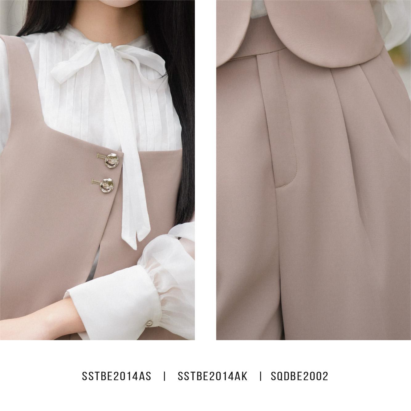 Áo gile nẹp cong cúc