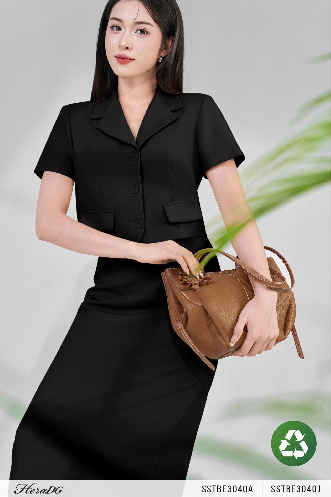 Áo cổ 2 ve dáng ngắn