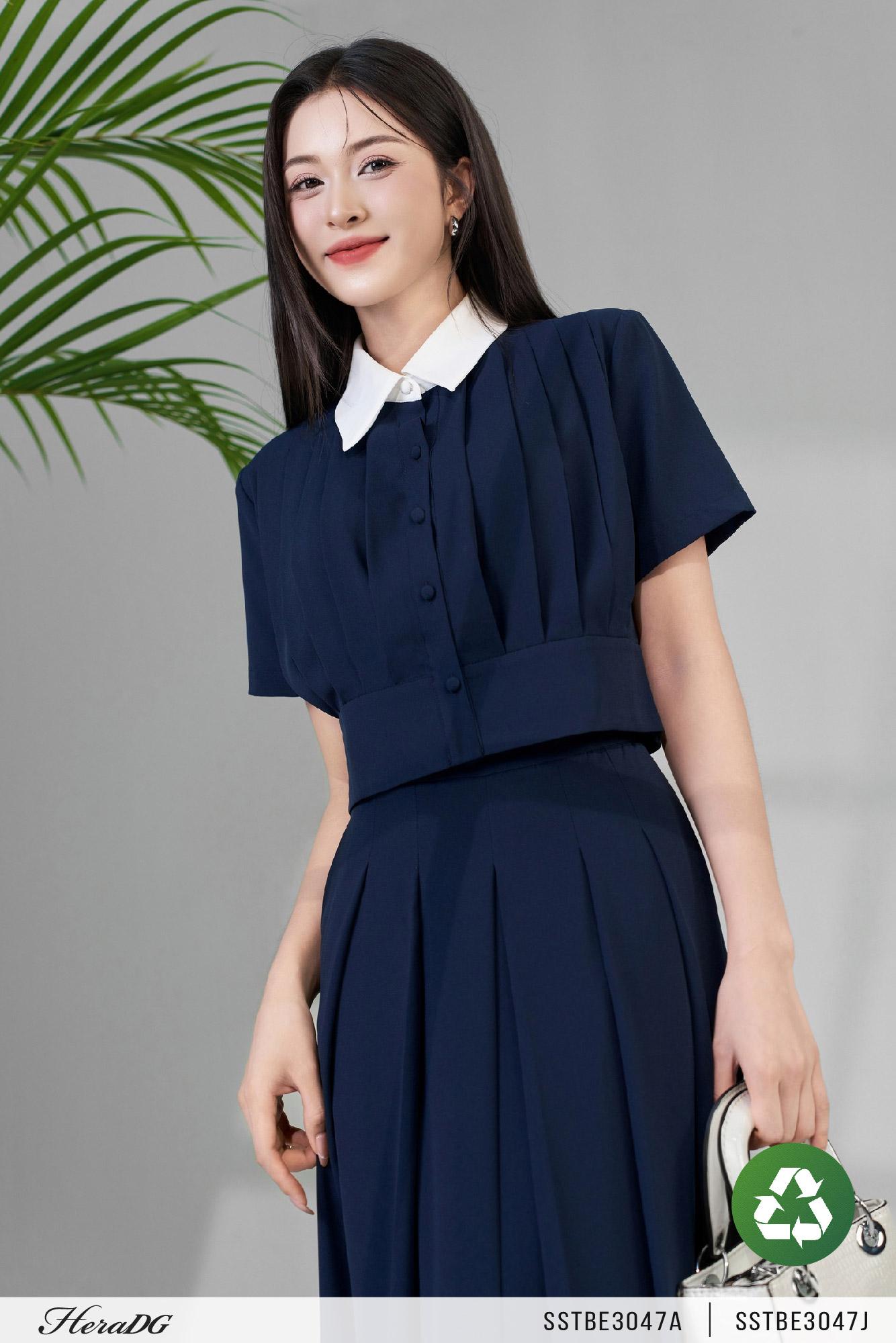 Áo kiểu cổ phối