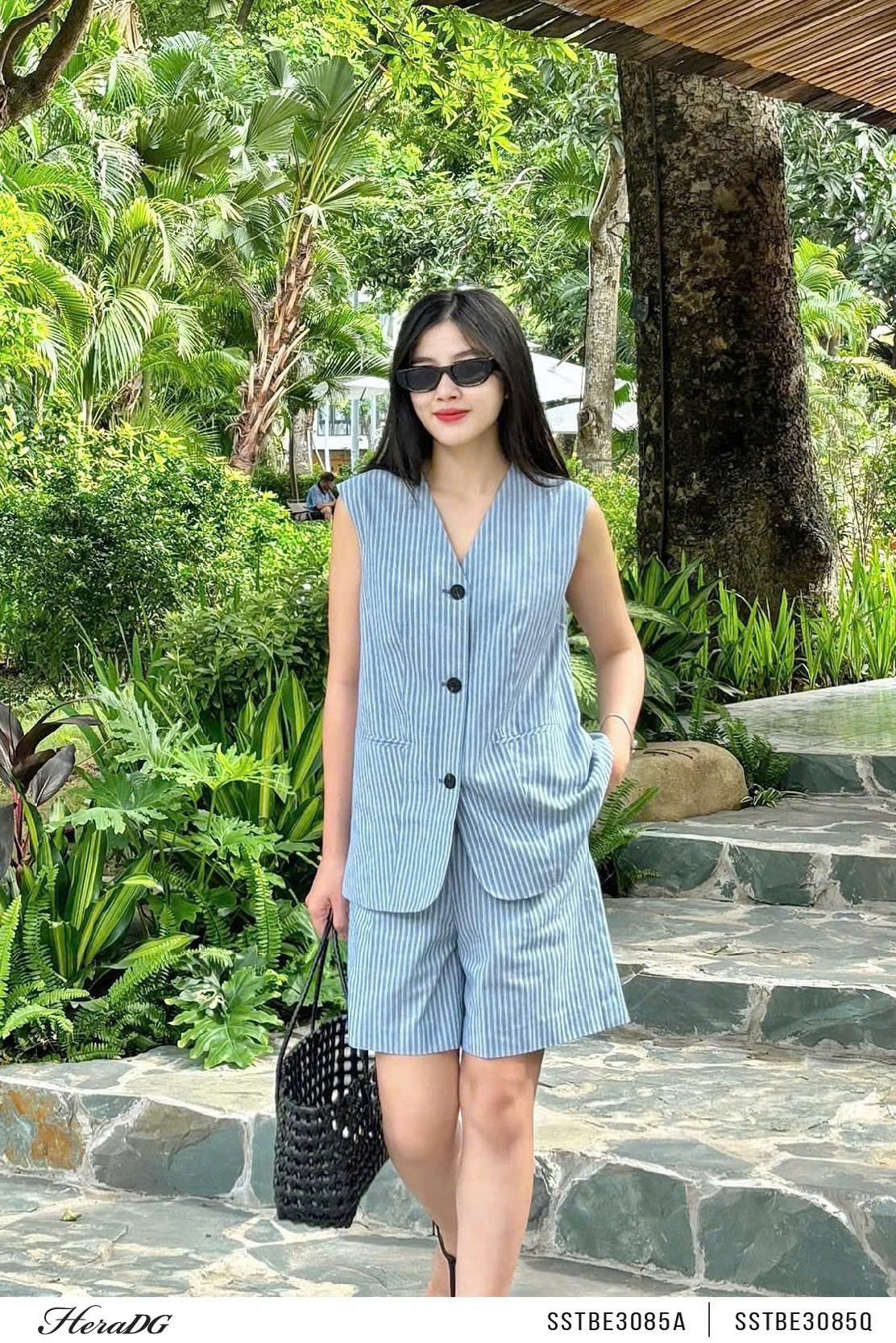 Áo blazer không tay dáng suông