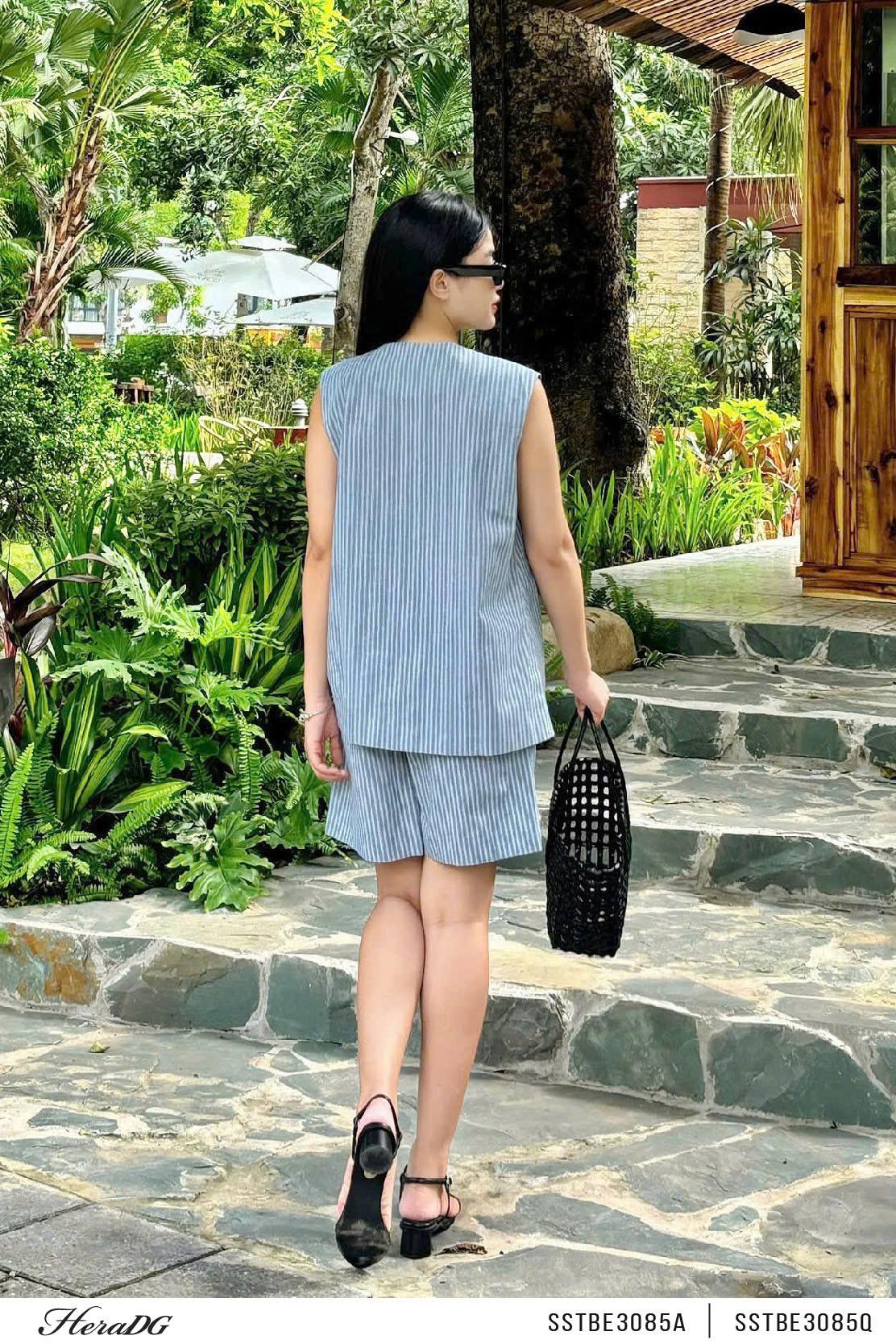 Áo blazer không tay dáng suông