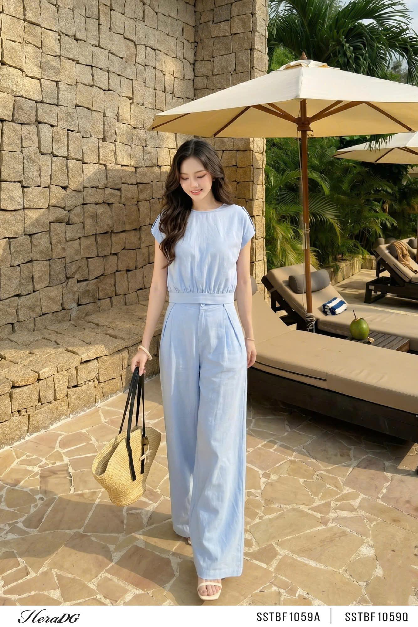 Quần dáng suông túi chéo