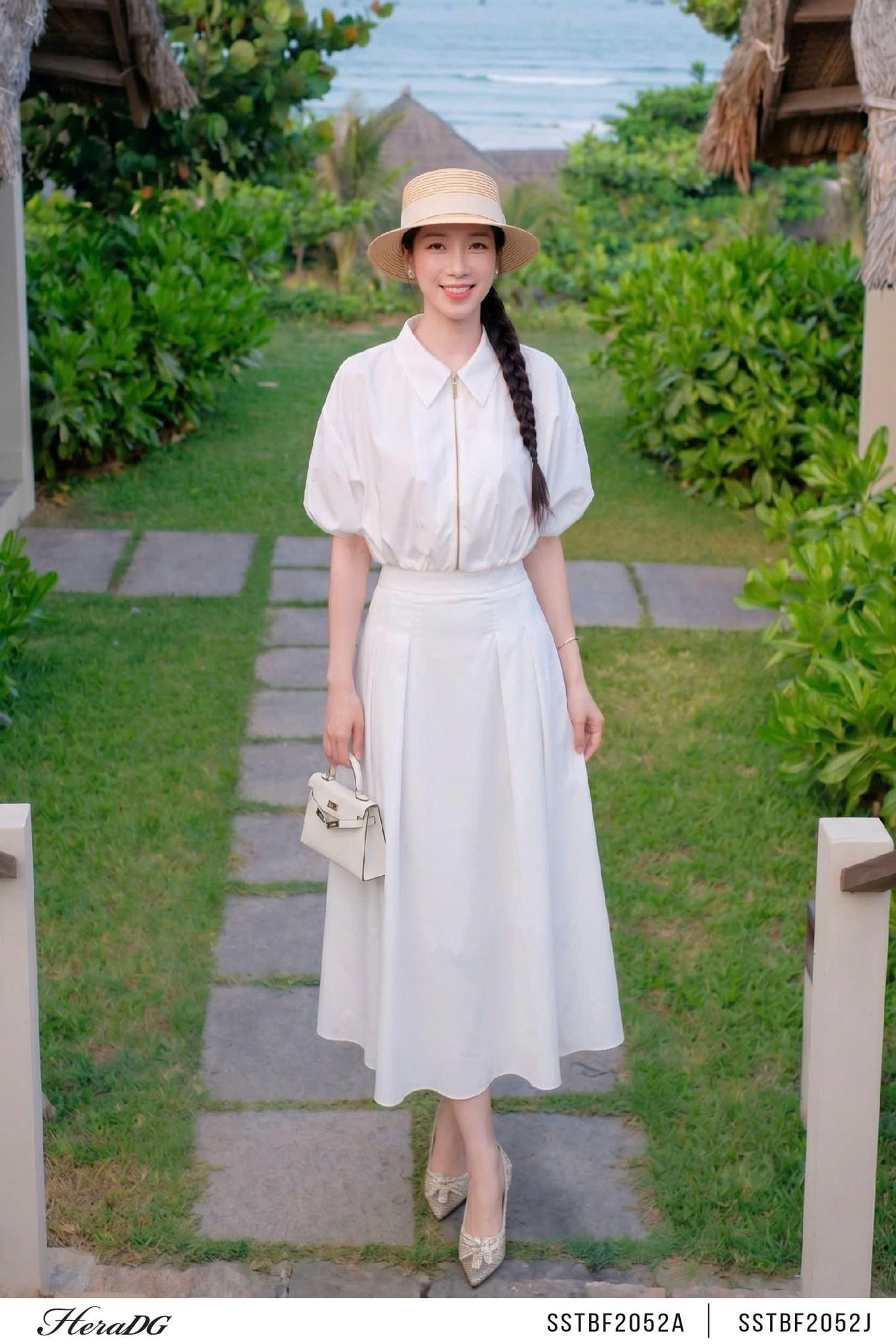 Áo cổ đức gấu xếp ly