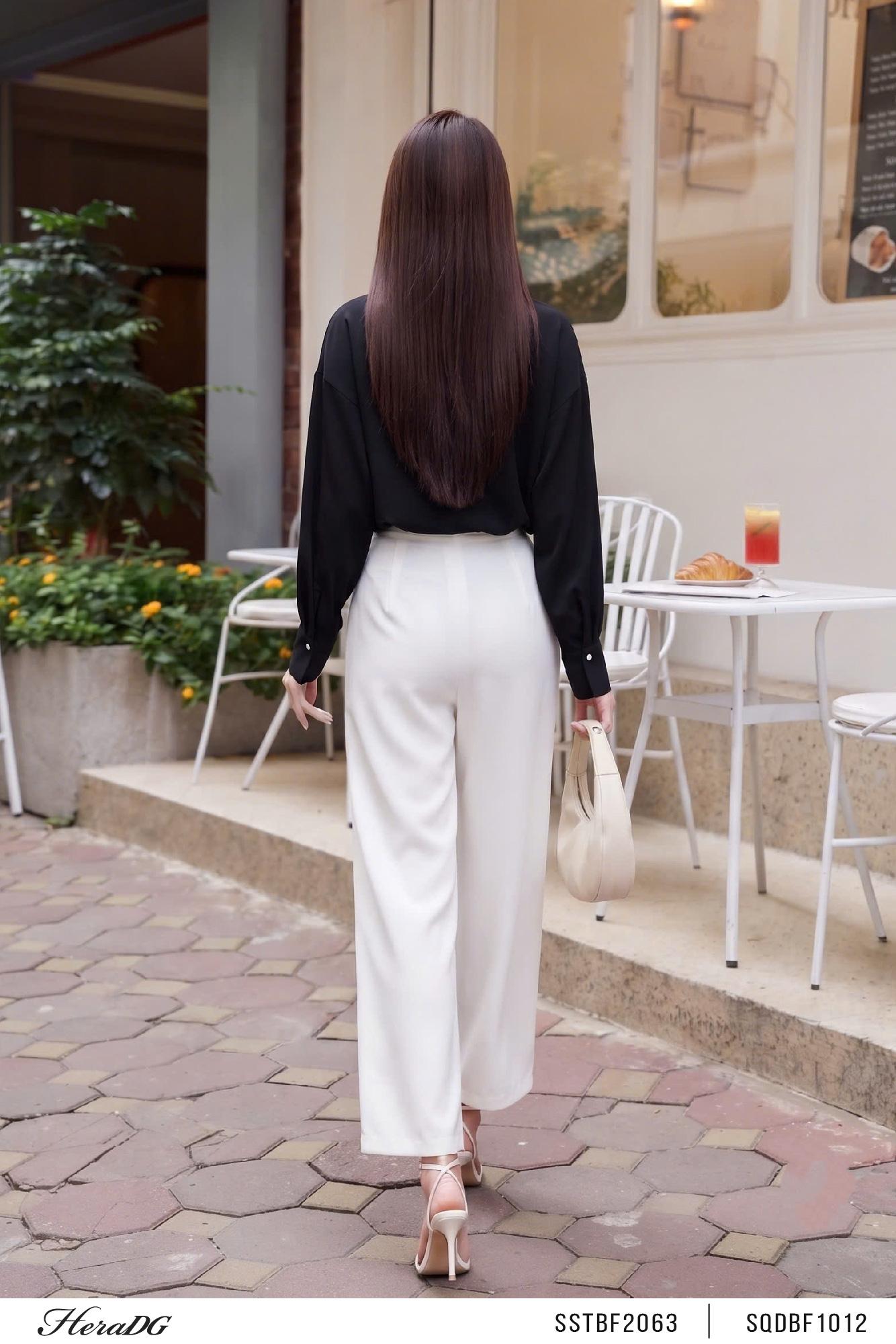 Set áo lụa phối ren