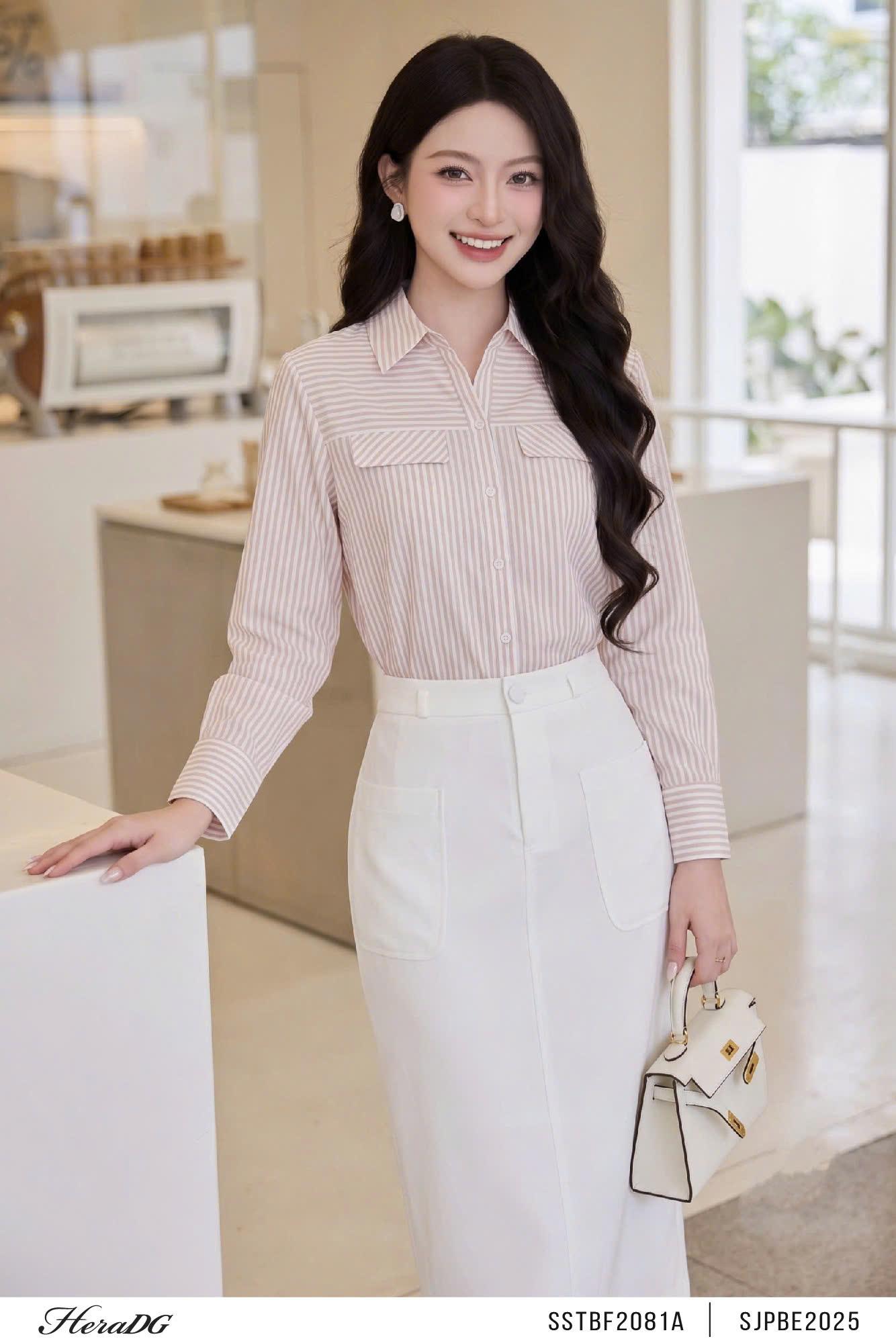 Áo sơ mi kẻ nắp túi ngực