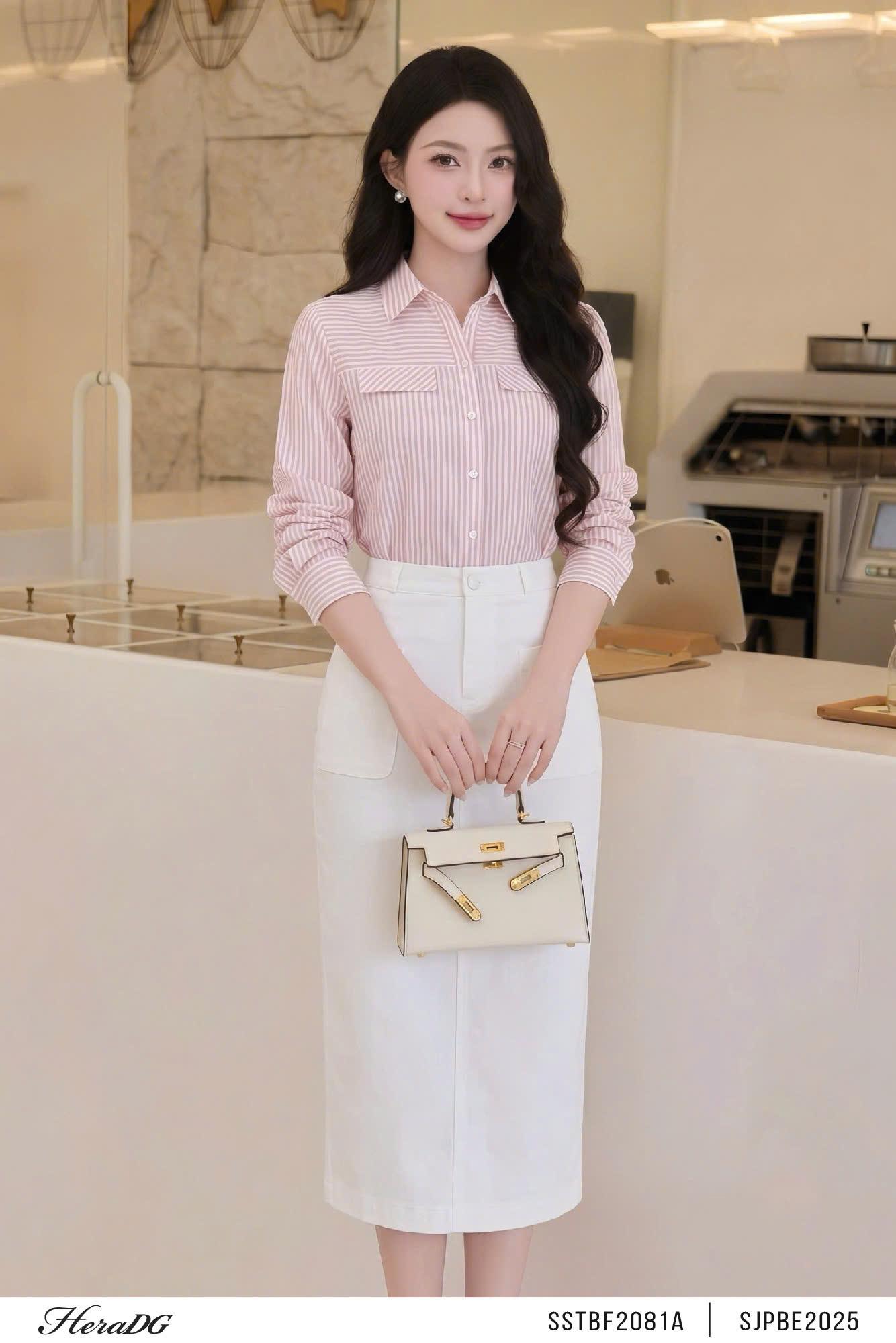 Áo sơ mi kẻ nắp túi ngực