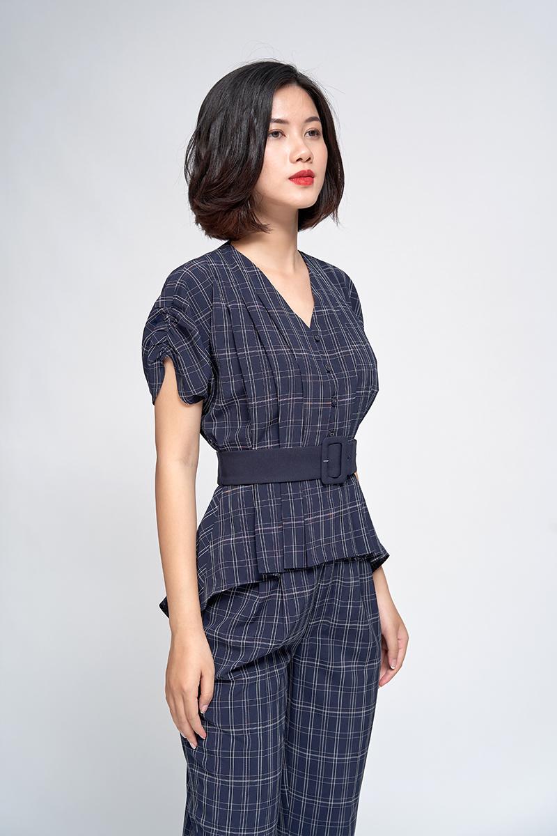 Áo peplum tay liền