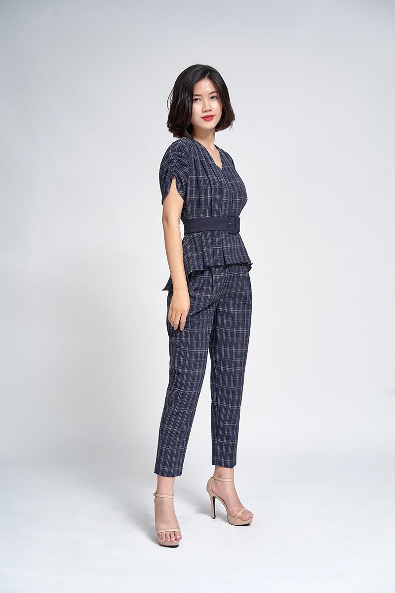 Áo peplum tay liền