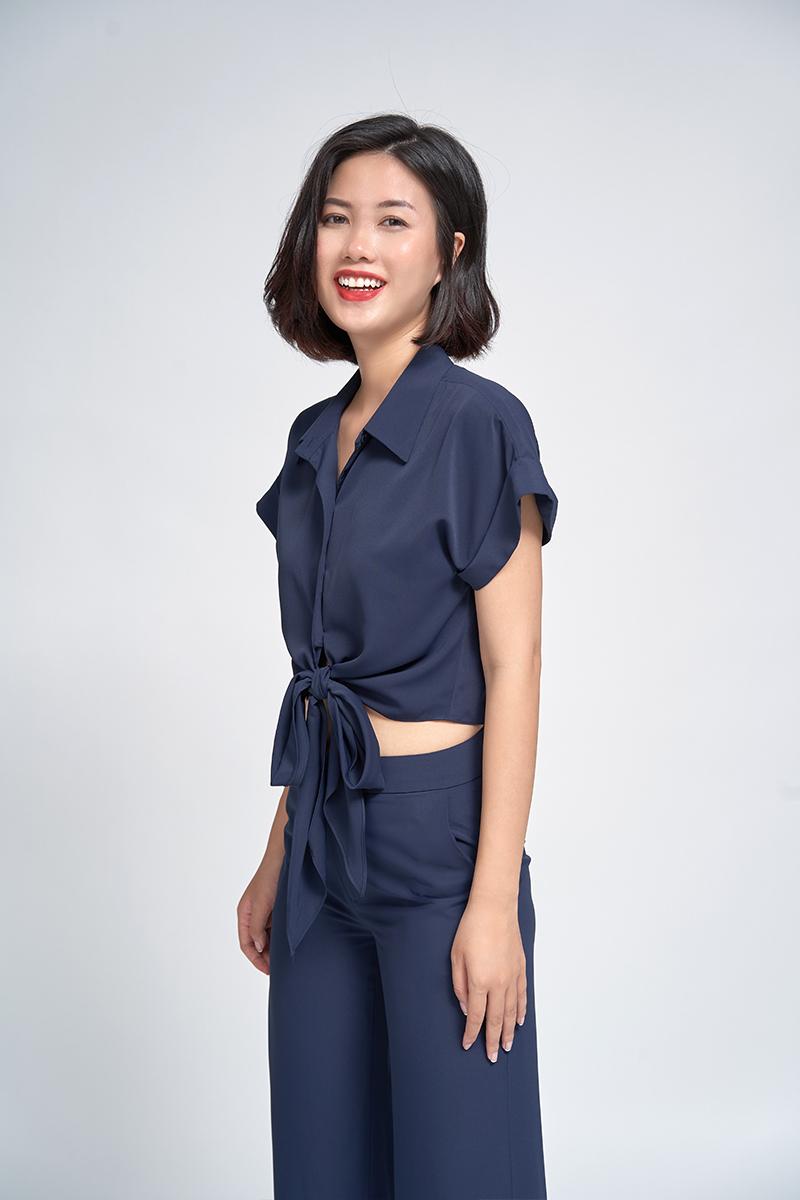 Áo sơ mi buộc eo