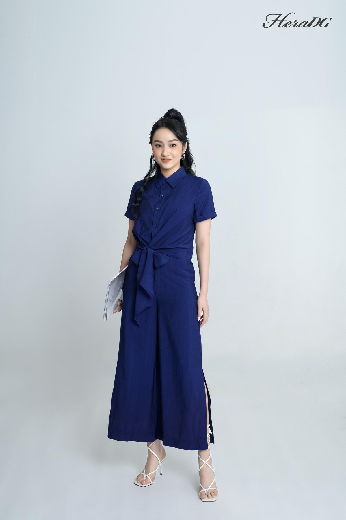 Áo kiểu vạt buộc lệch