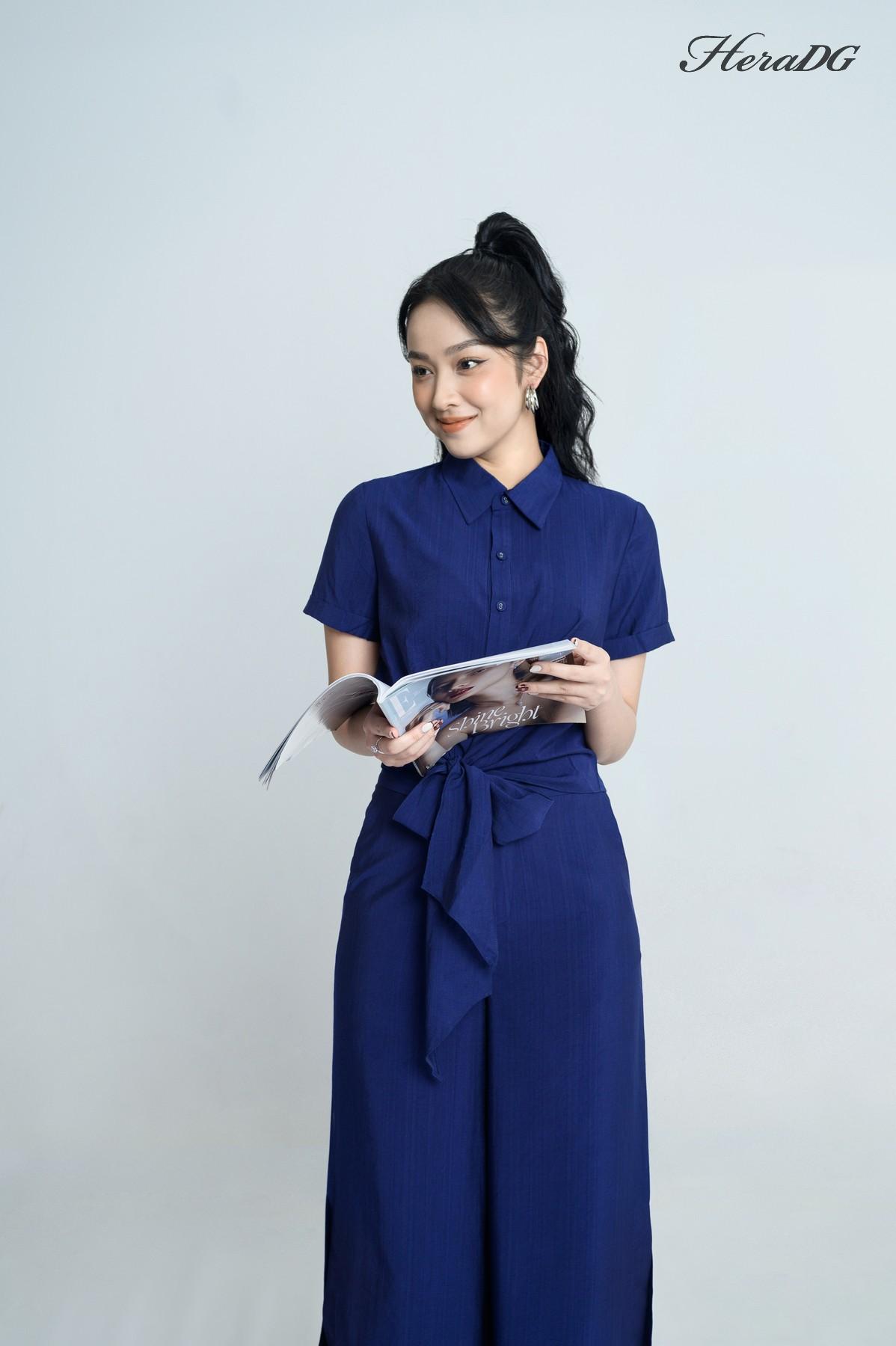 Áo kiểu vạt buộc lệch