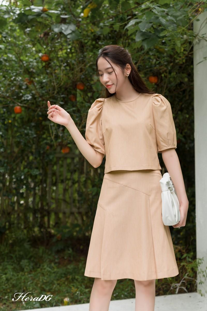 Áo crop tay bồng