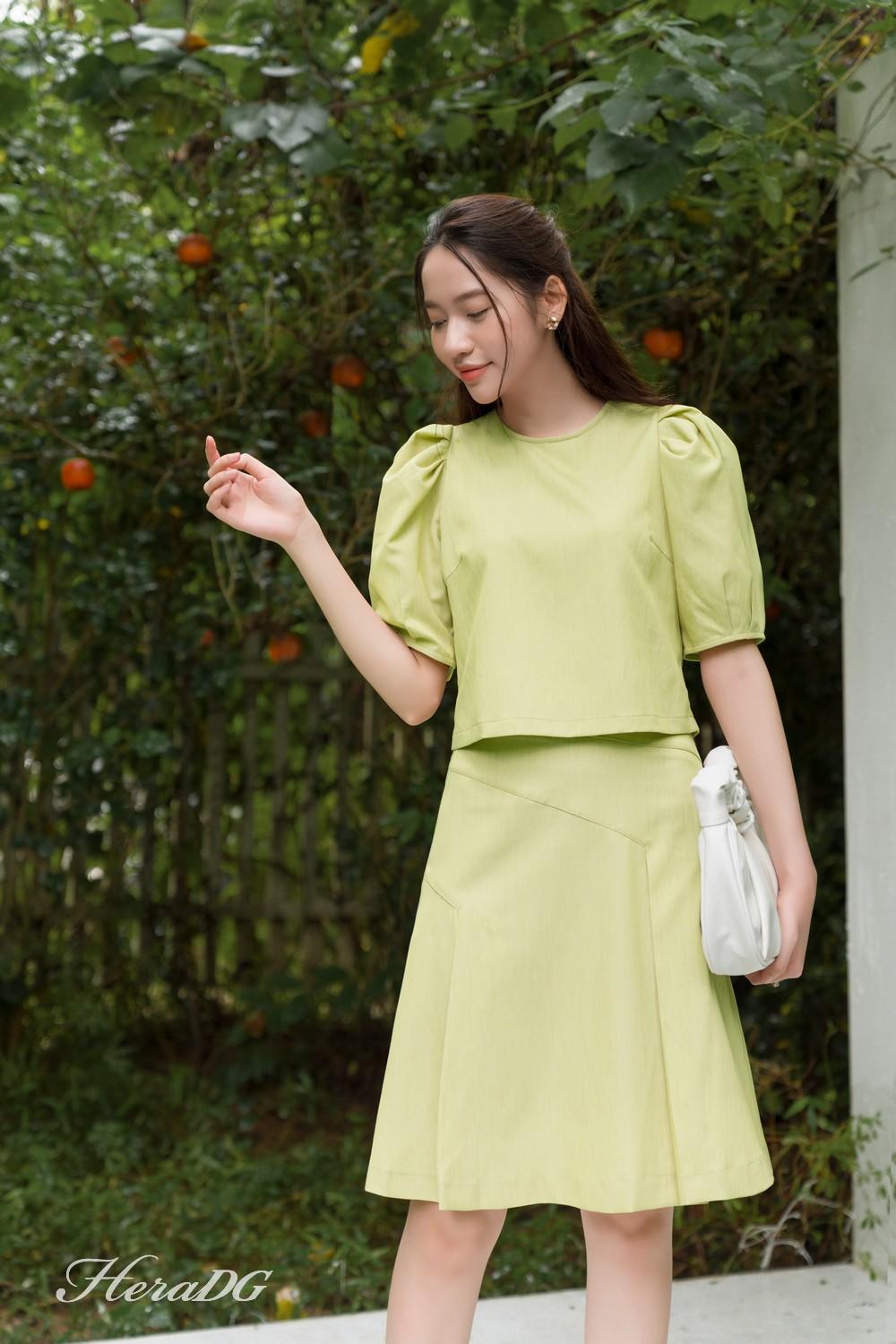 Áo crop tay bồng