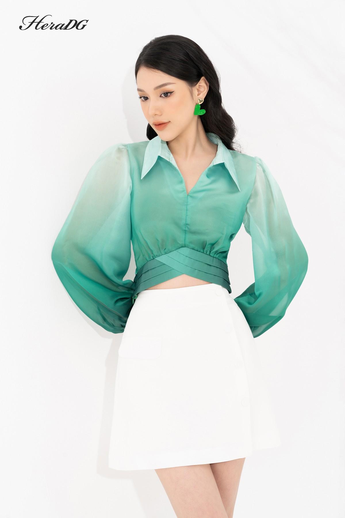 Áo dài tay thắt nơ sau