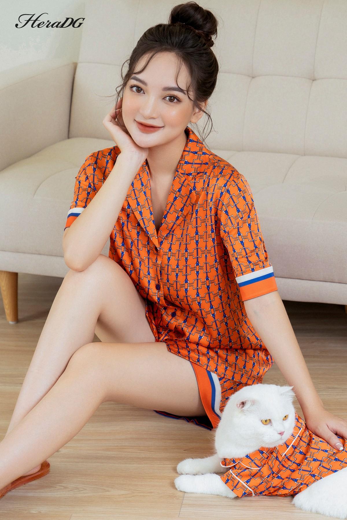 Bộ pijama ngắn tay can phối tay