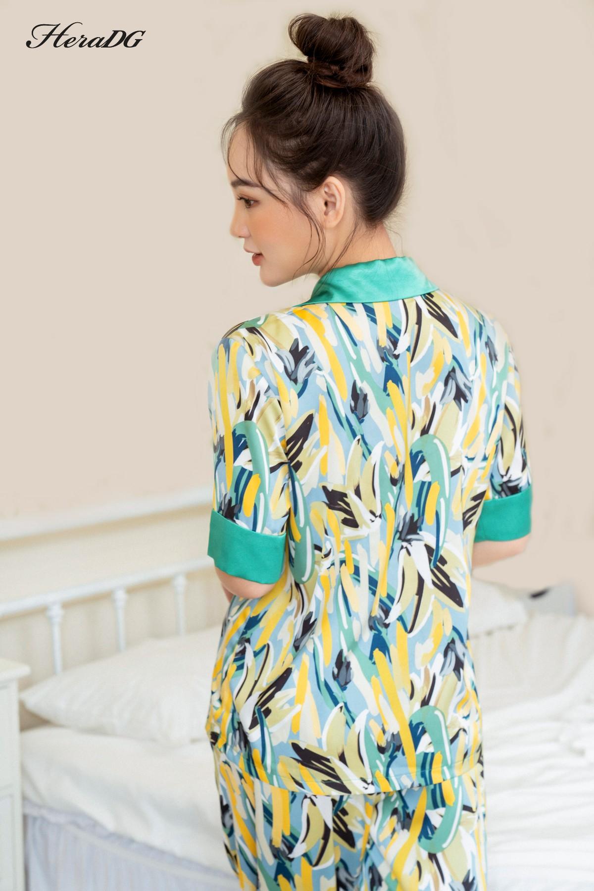Bộ pijama ngắn tay can phối tay – ảnh 2