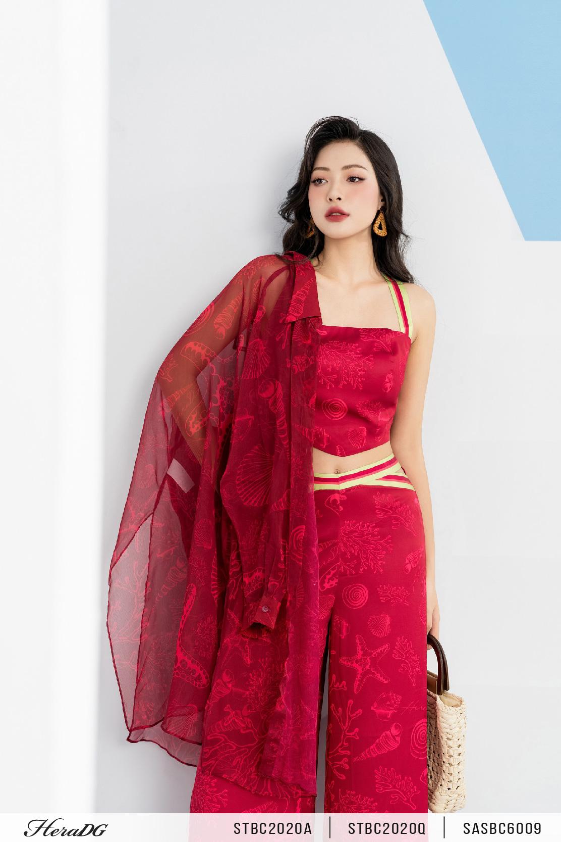 Áo 2 dây phối kẻ