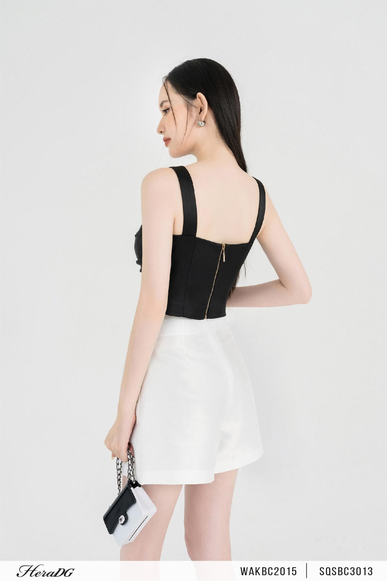 Áo 2 dây xếp ly ngực