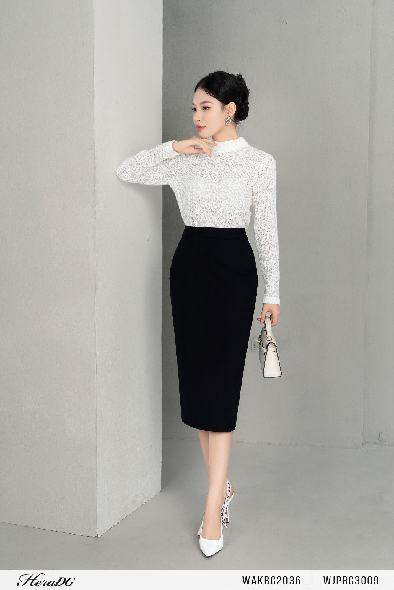 Áo len hoạ tiết lá