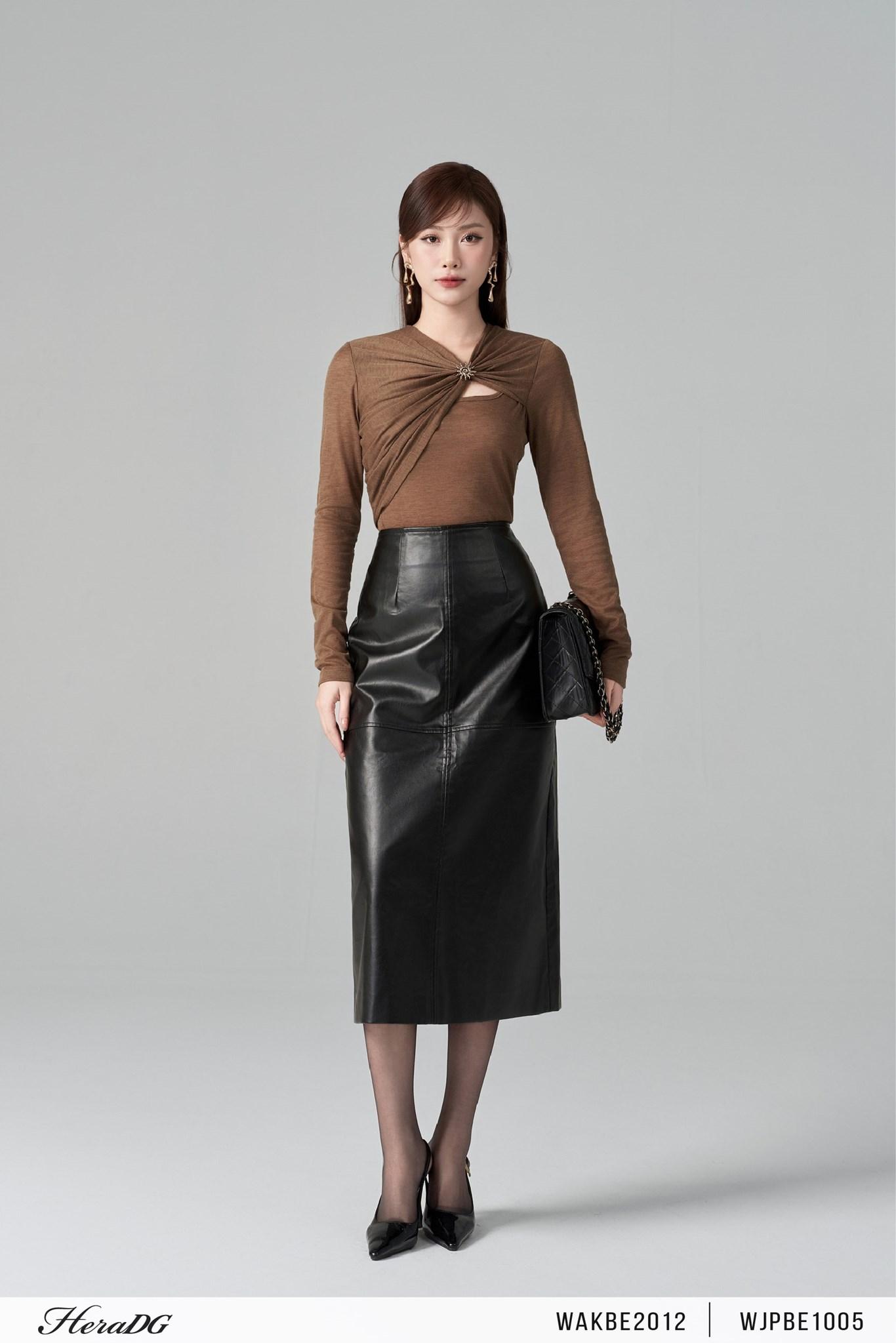 Áo kiểu ngực xếp vặn