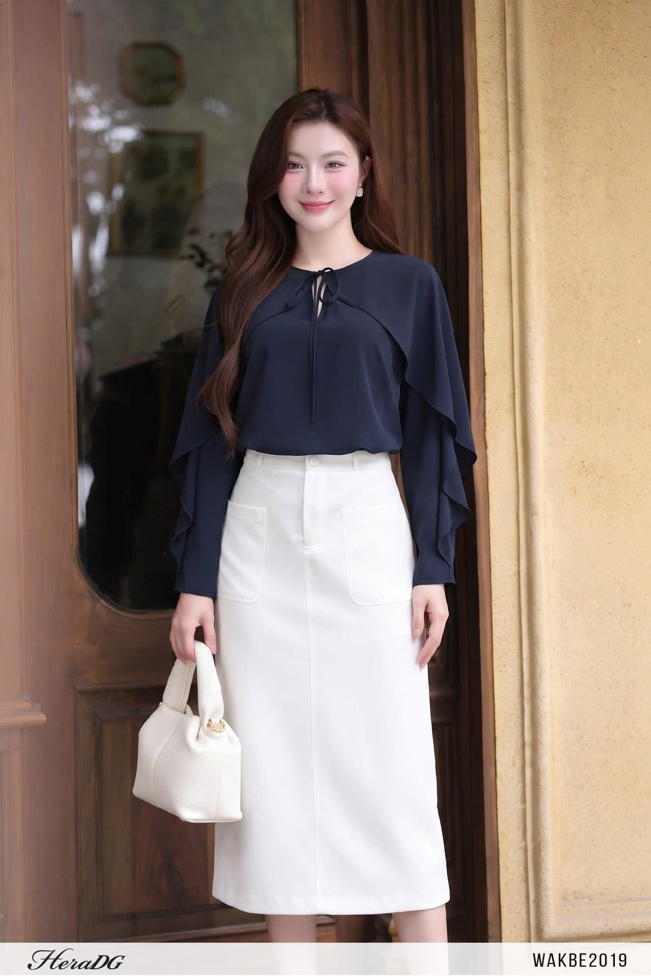 Áo kiểu có choàng liền tay – ảnh 6