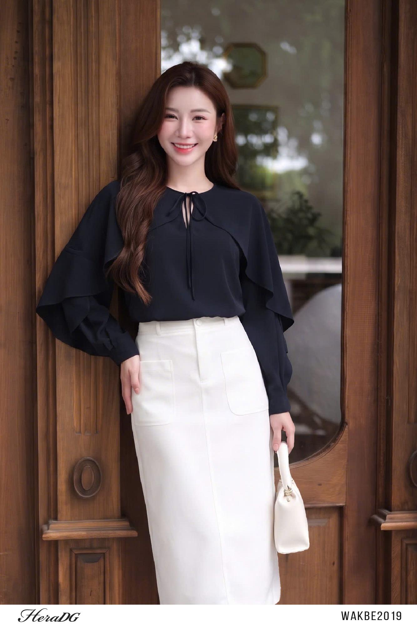 Áo kiểu có choàng liền tay – ảnh 9