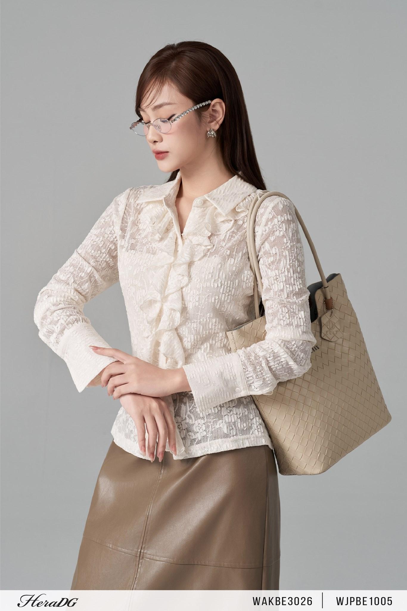 Áo kiểu bèo nẹp