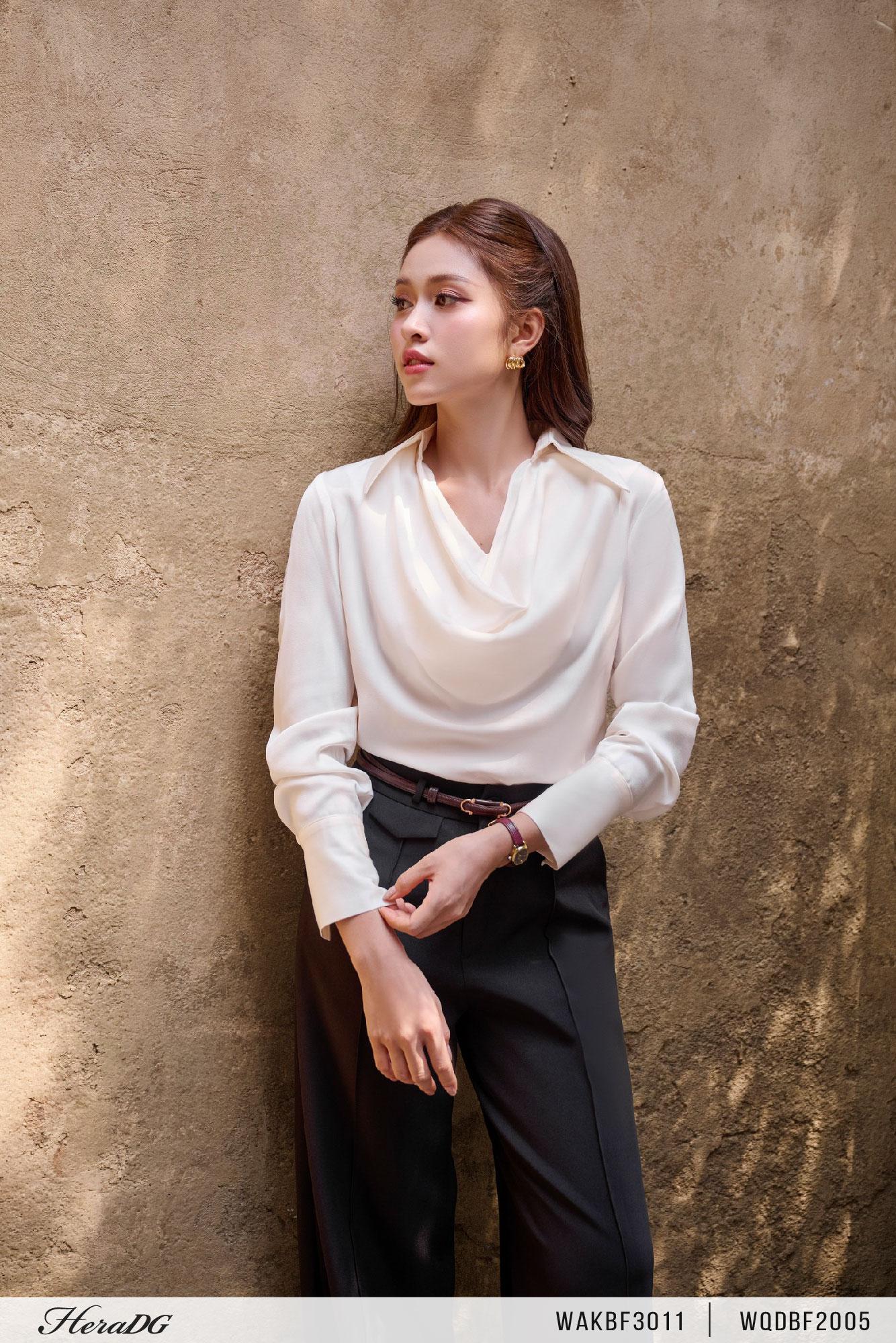 Áo kiểu lụa cổ đổ – ảnh 4