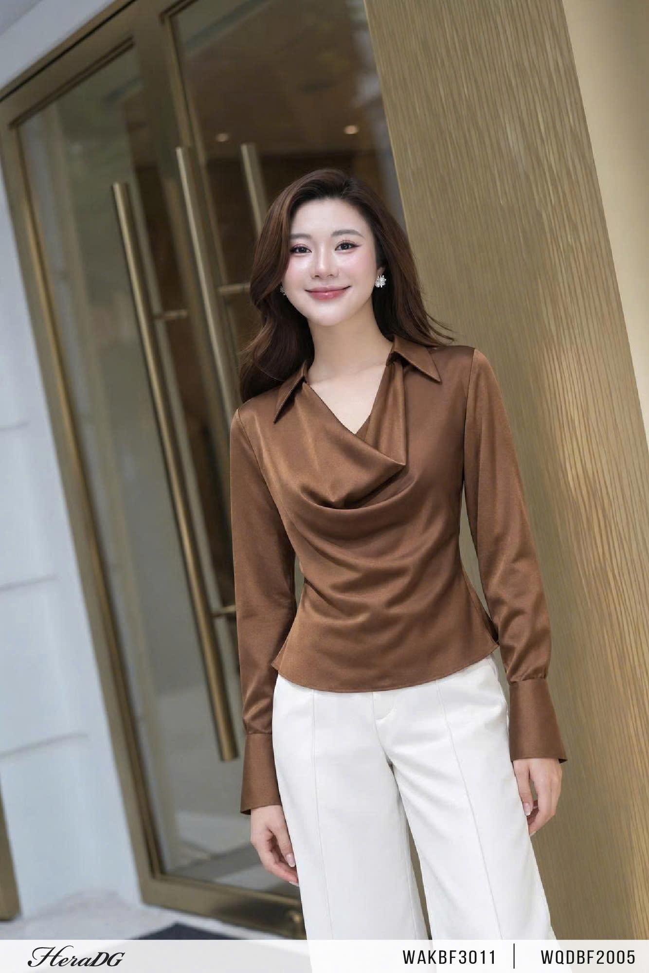 Áo kiểu lụa cổ đổ – ảnh 7