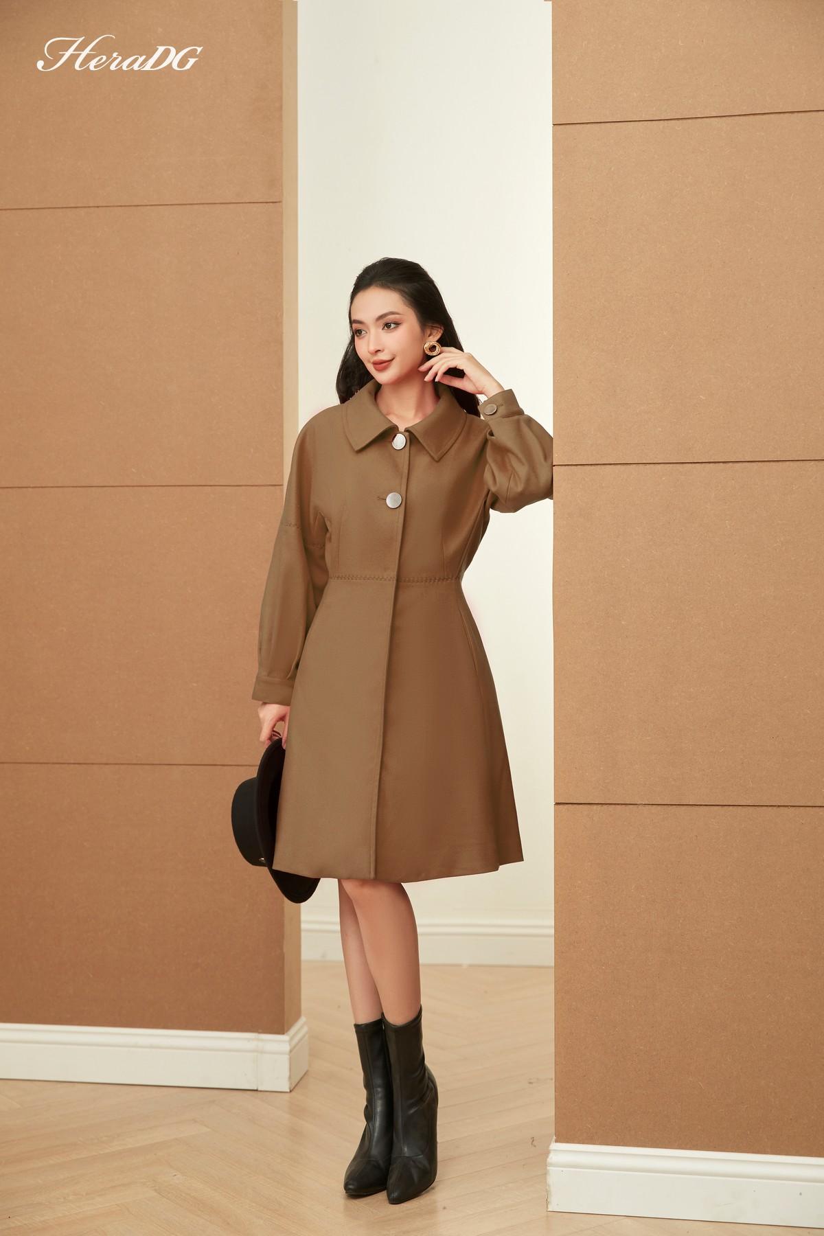 Áo khoác dáng dài diễu chỉ