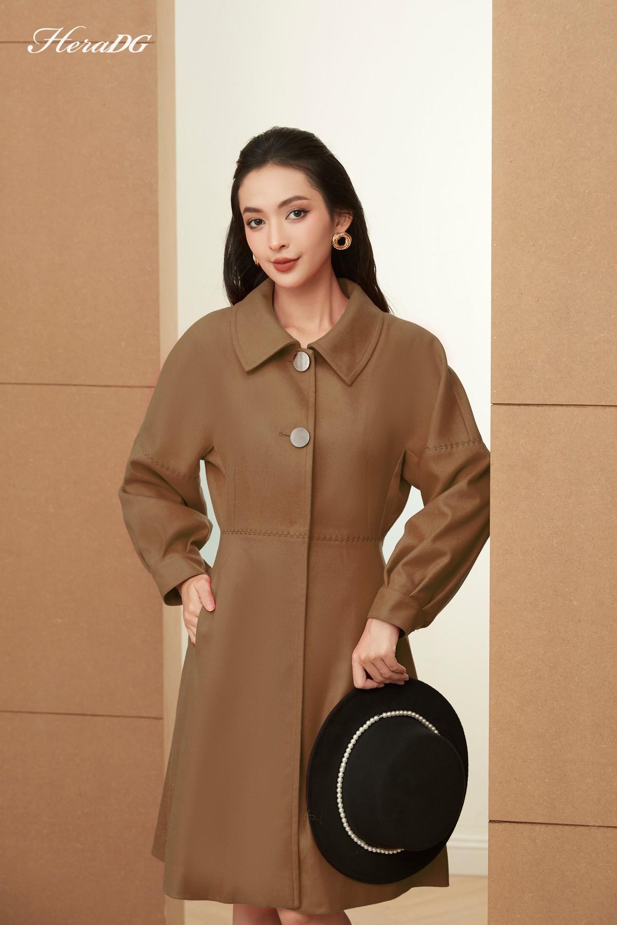 Áo khoác dáng dài diễu chỉ