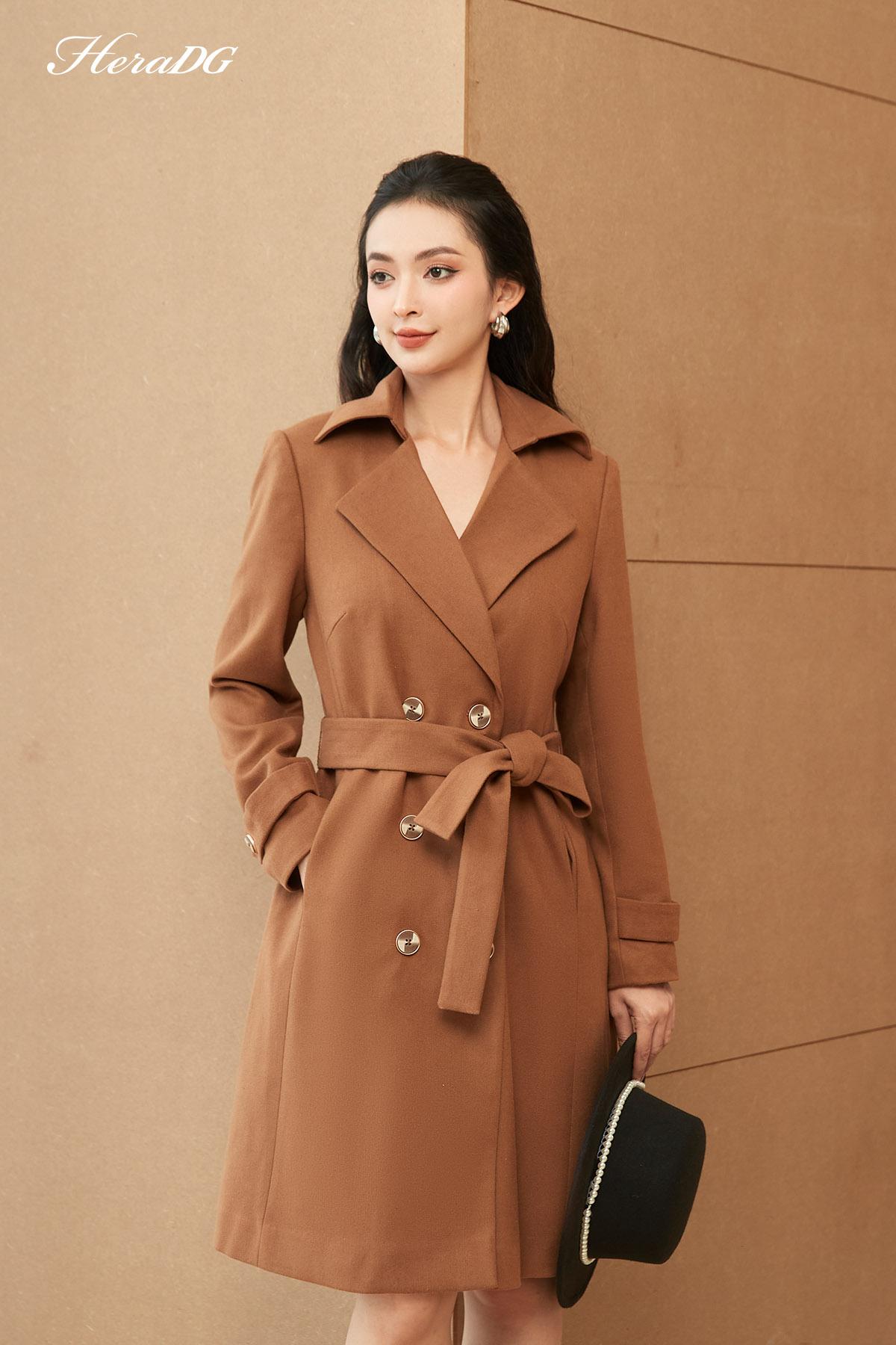 Áo khoác dáng dài cổ 2 ve có chân