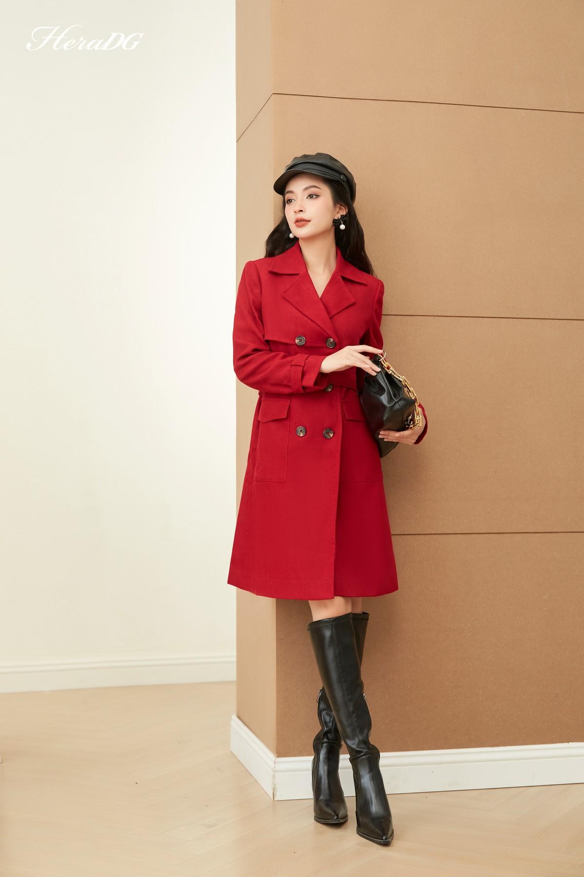 Áo khoác dáng dài cổ 2 ve