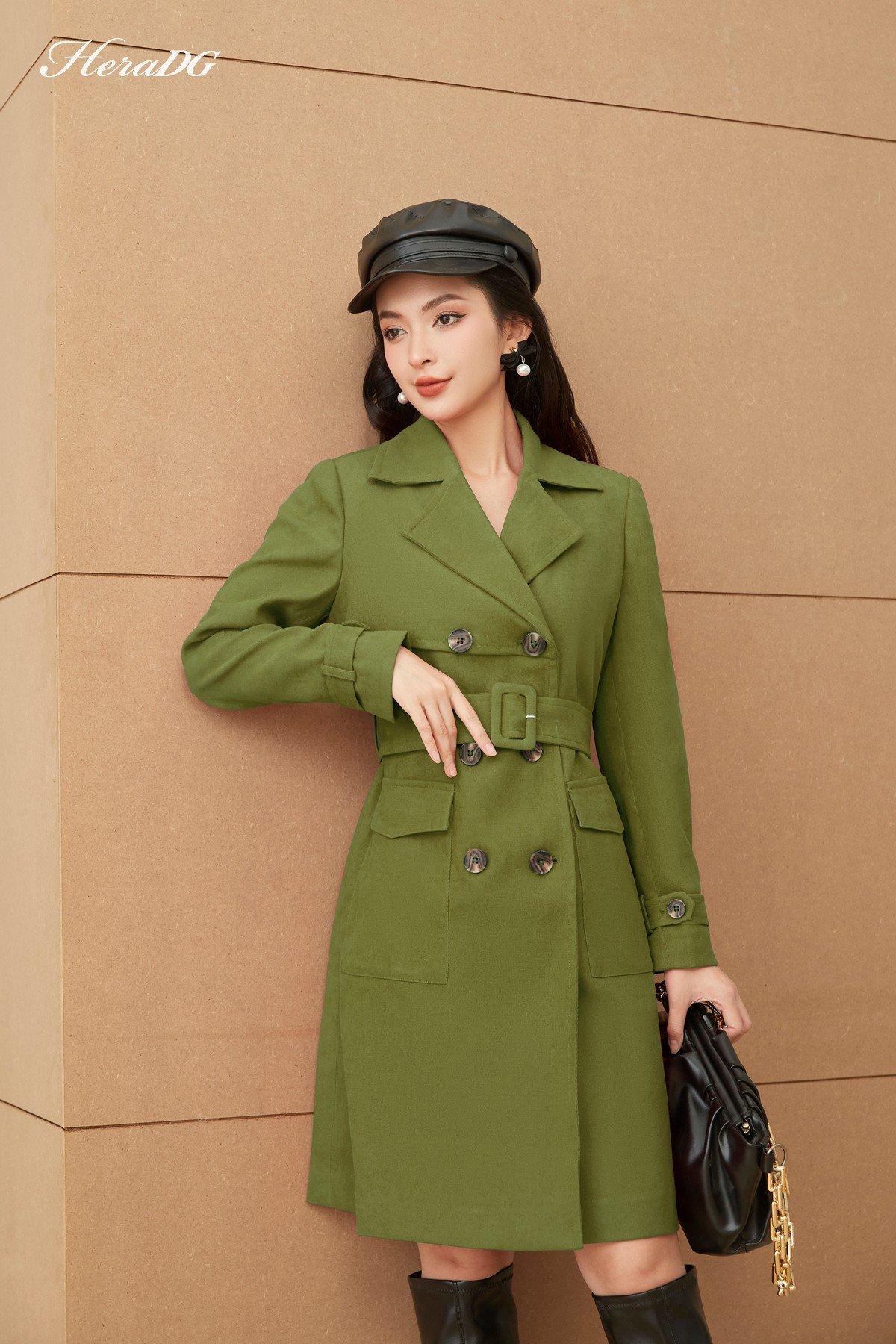 Áo khoác dáng dài cổ 2 ve
