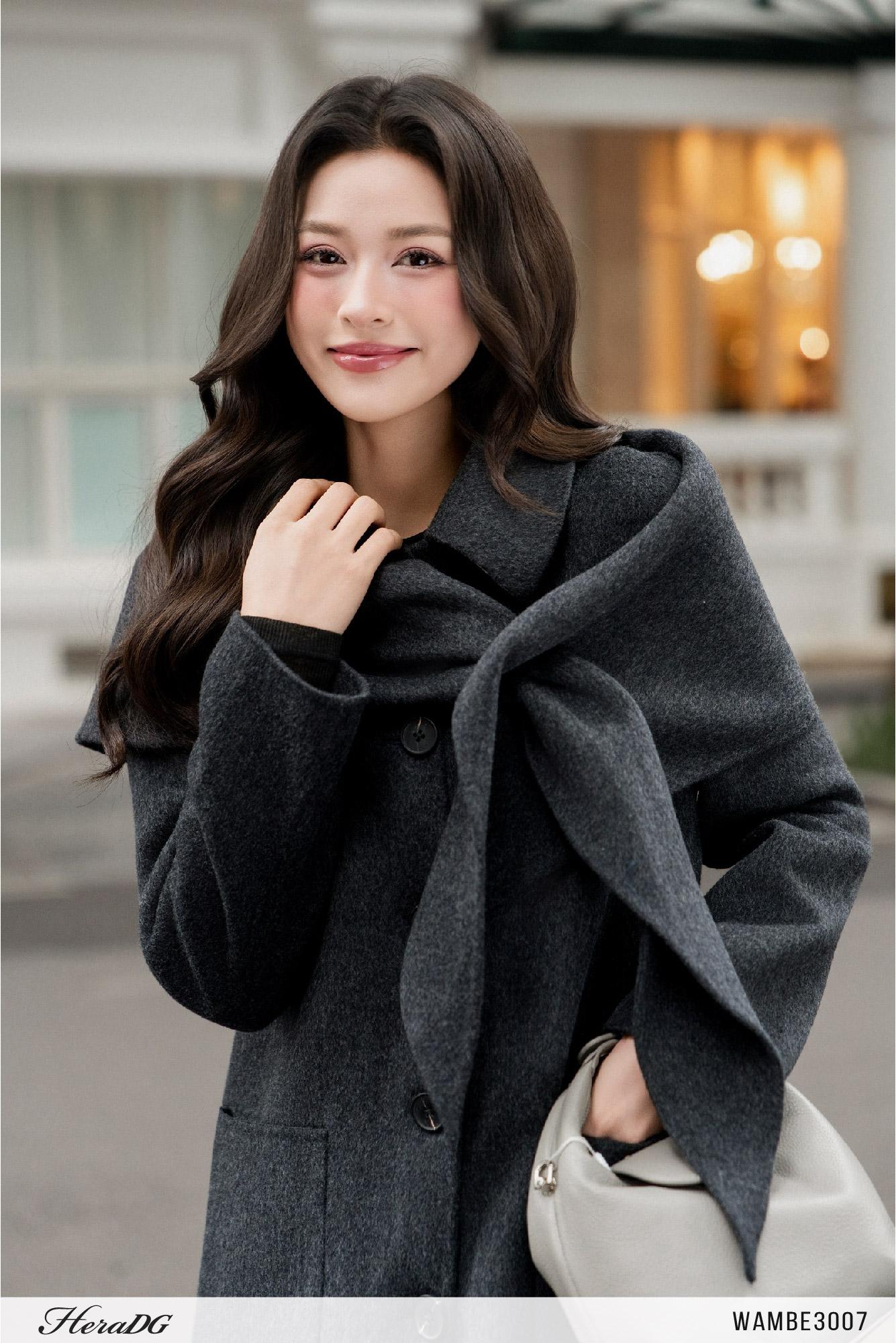 Áo khoác dạ khâu tay dáng dài