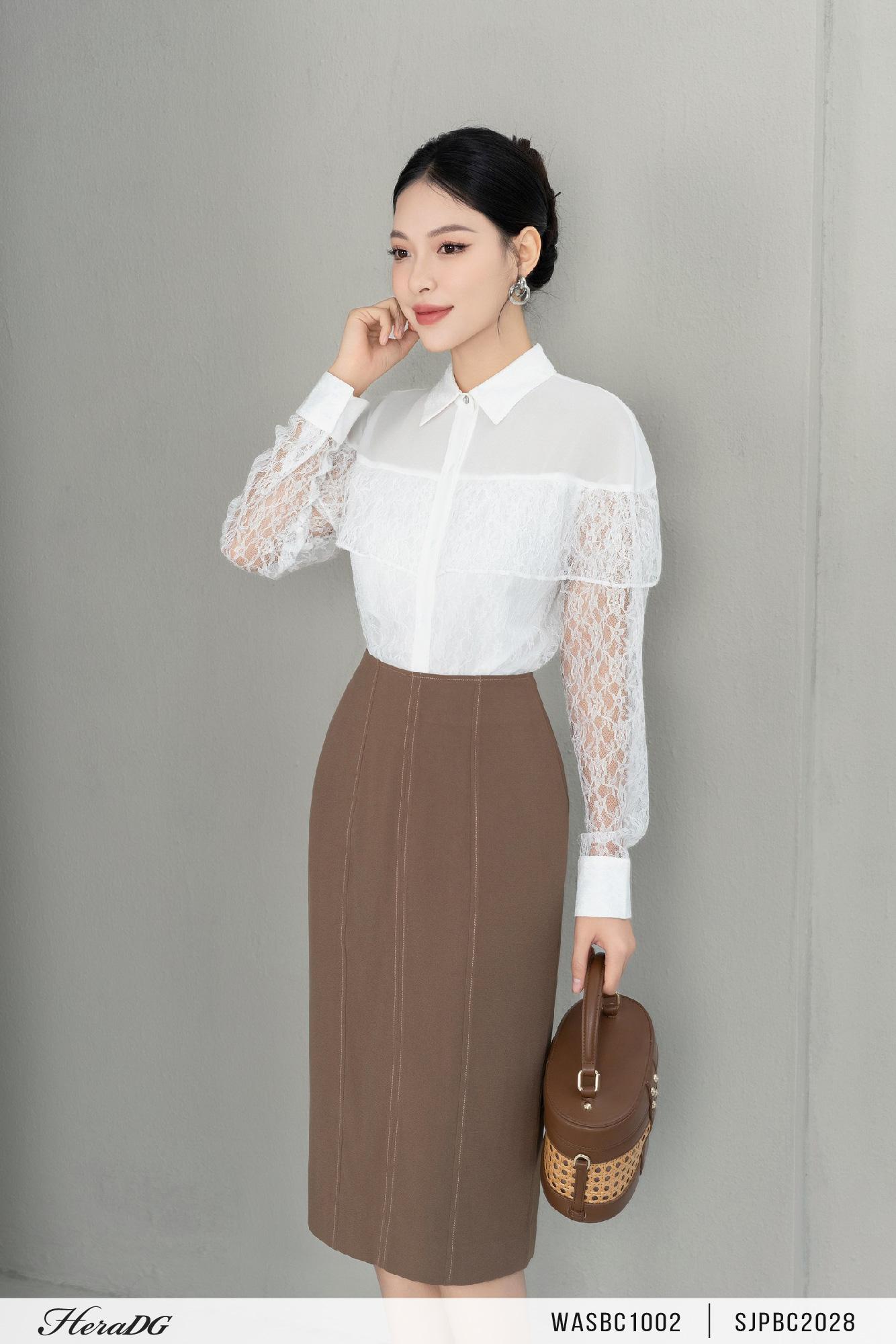 Áo sơ mi ren dài tay