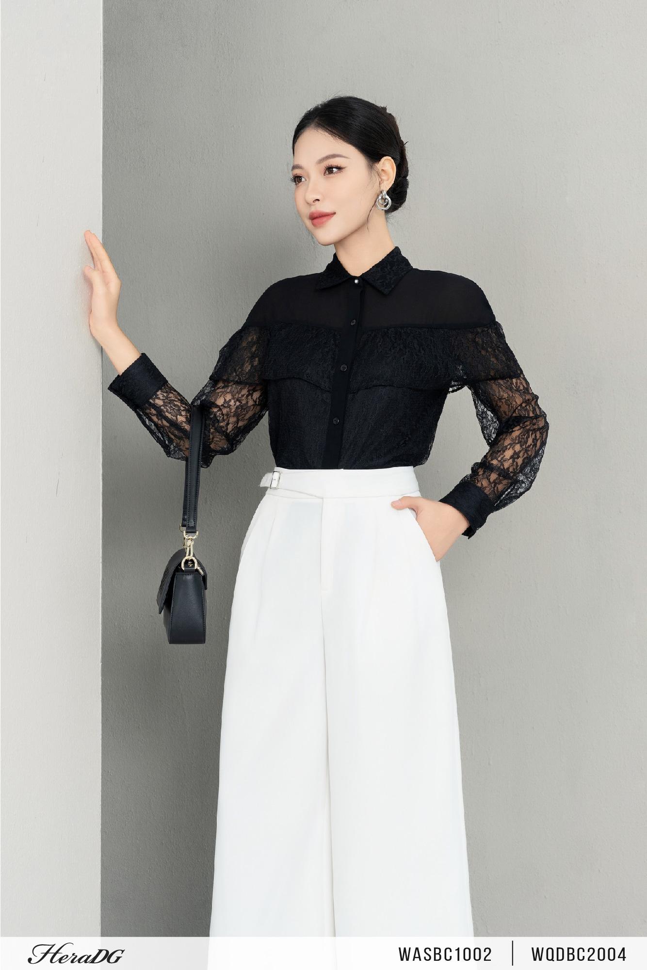 Áo sơ mi ren dài tay