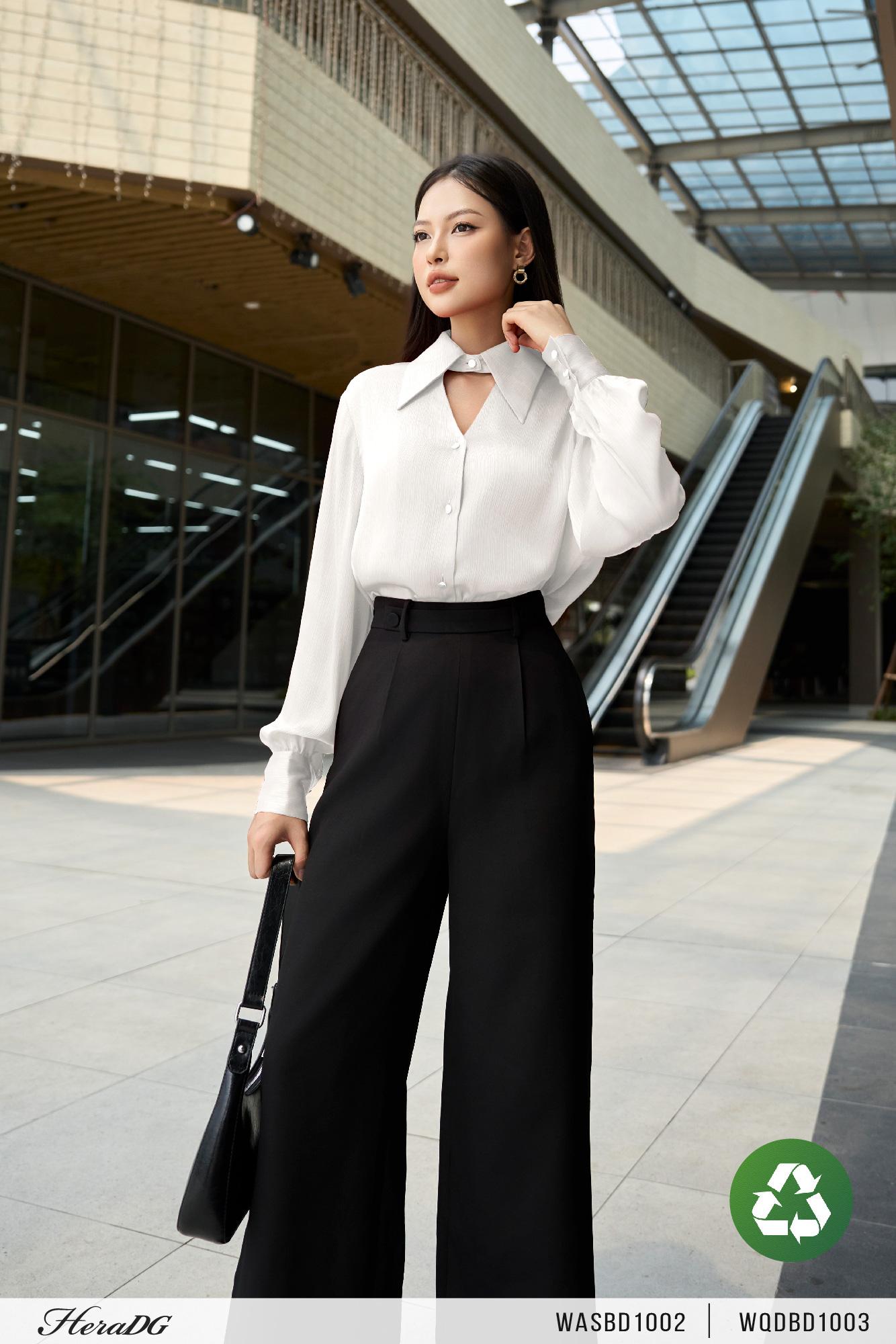 Áo sơ mi cổ cách điệu