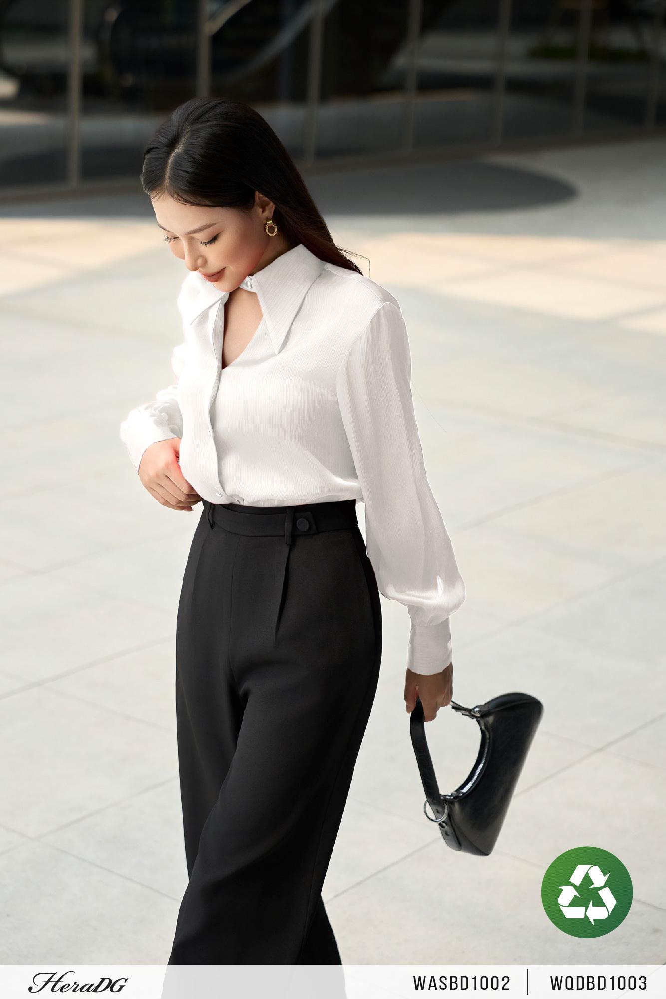 Áo sơ mi cổ cách điệu