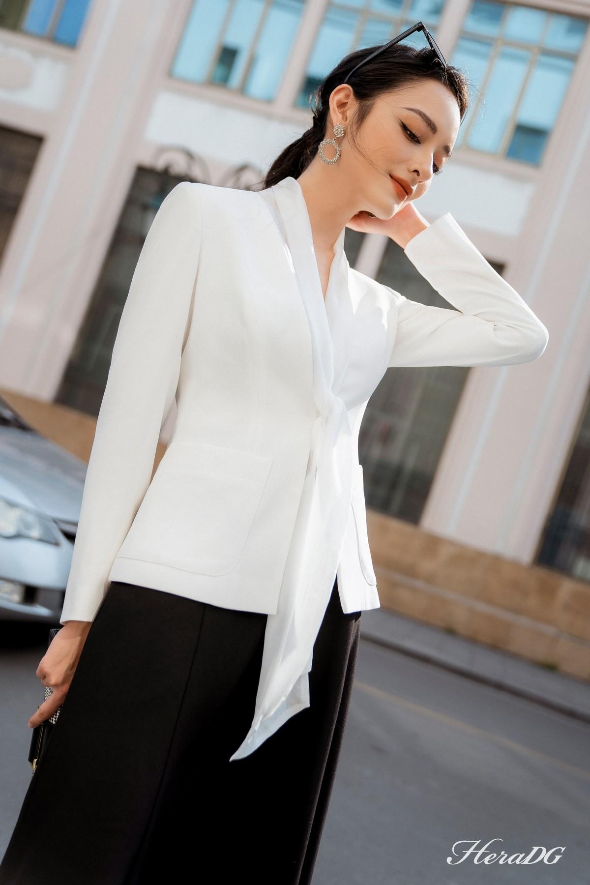 Áo vest phối cổ tơ