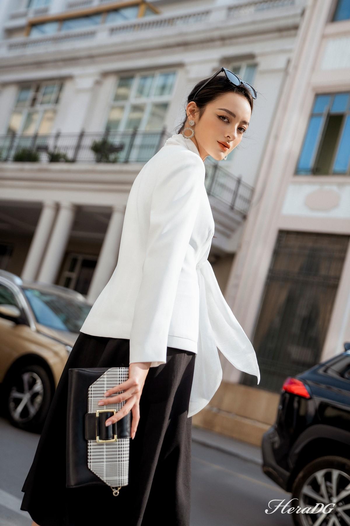 Áo vest phối cổ tơ