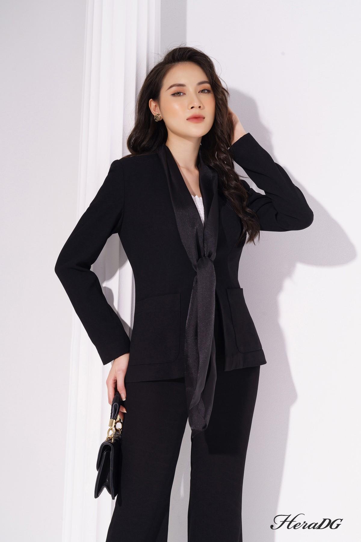 Áo vest phối cổ tơ