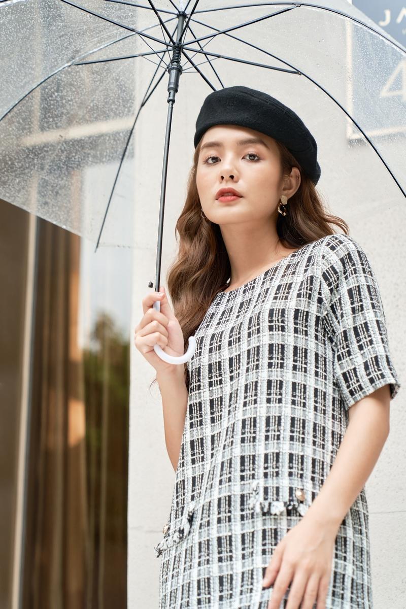 Đầm suông tweed
