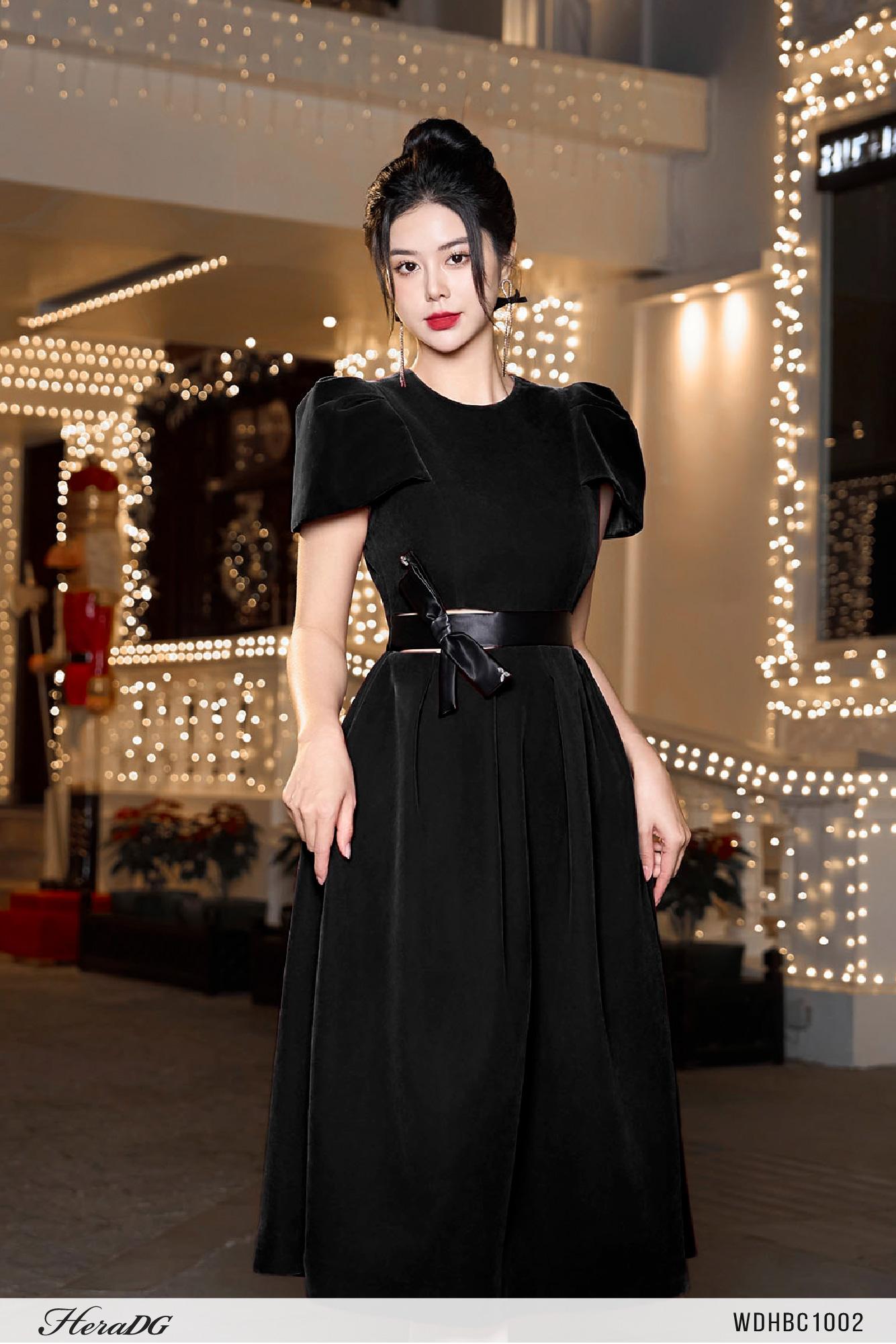 Đầm tiệc xoè cut out eo