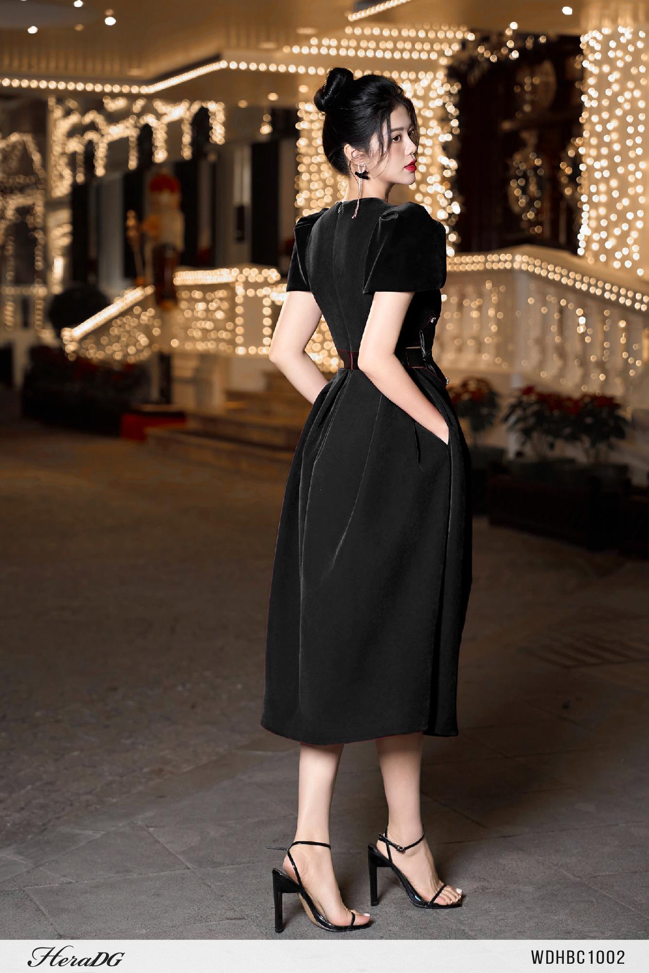 Đầm tiệc xoè cut out eo