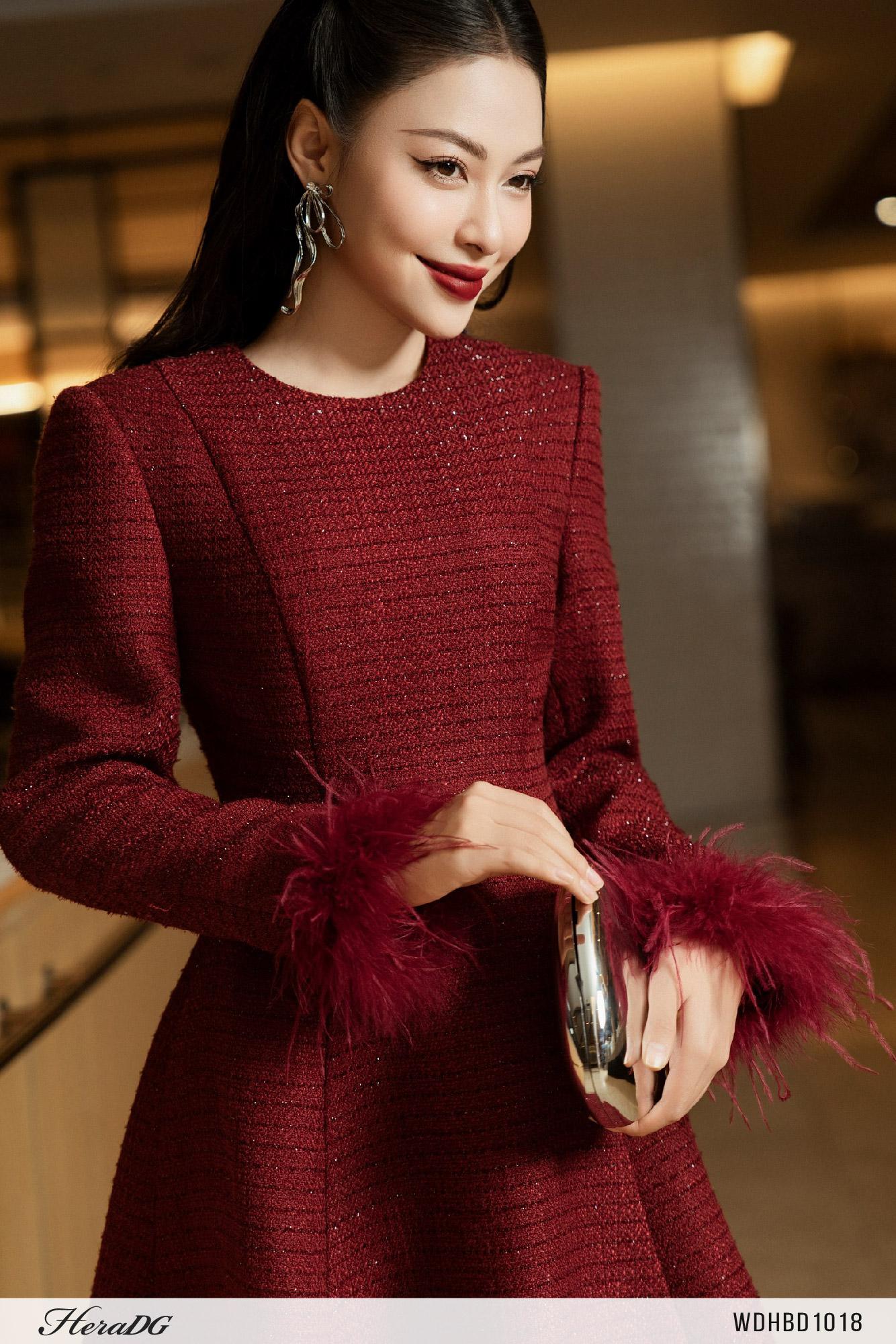 Đầm dạ tweed xoè