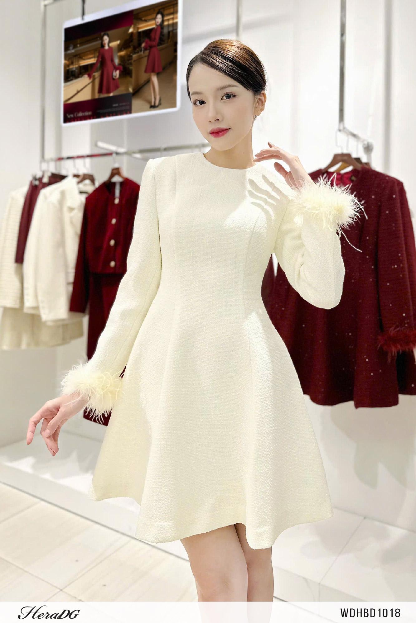 Đầm dạ tweed xoè