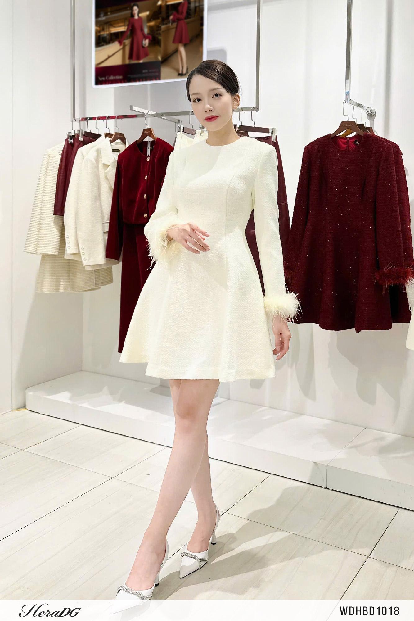 Đầm dạ tweed xoè